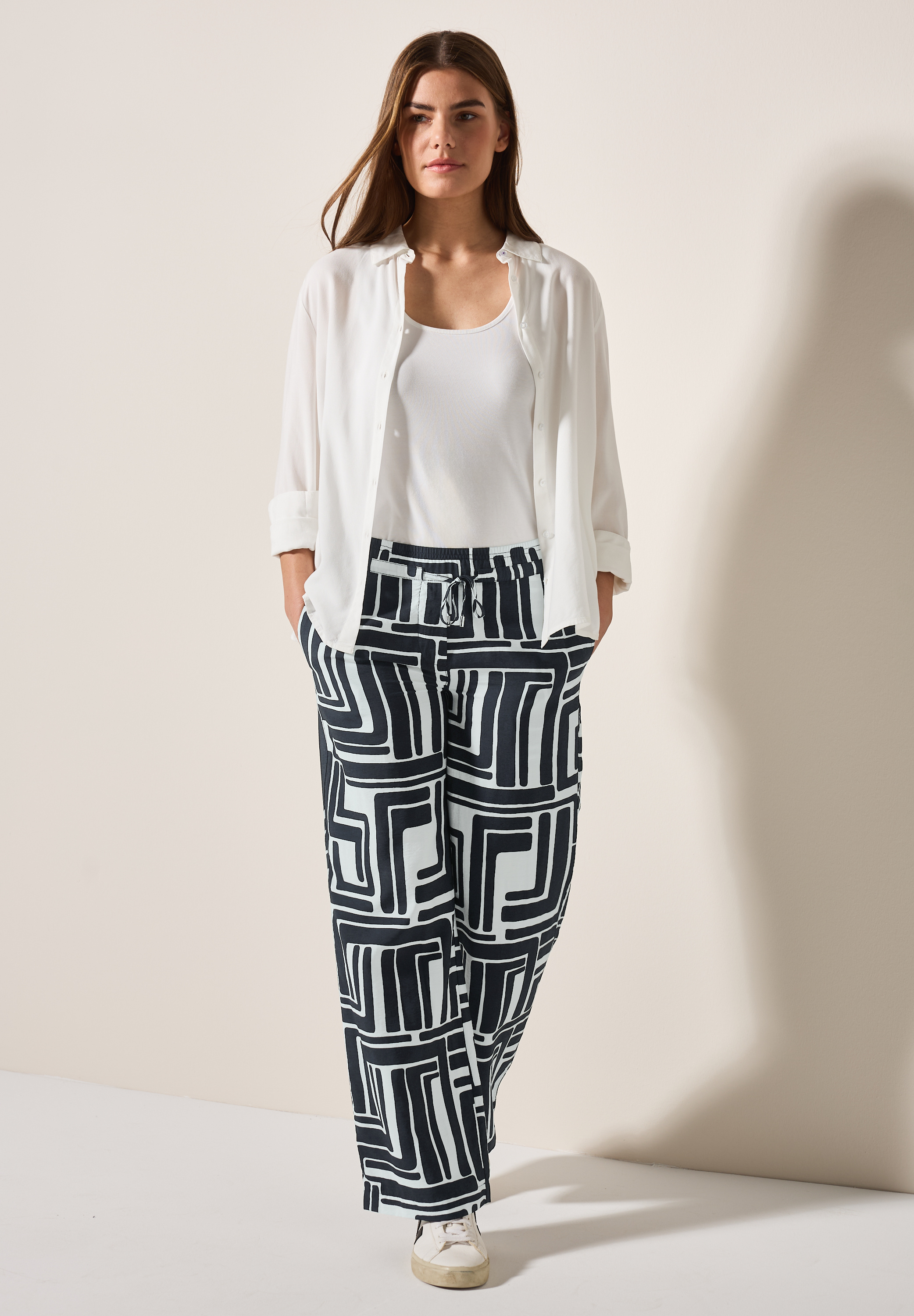 Gemusterte Strukturhose