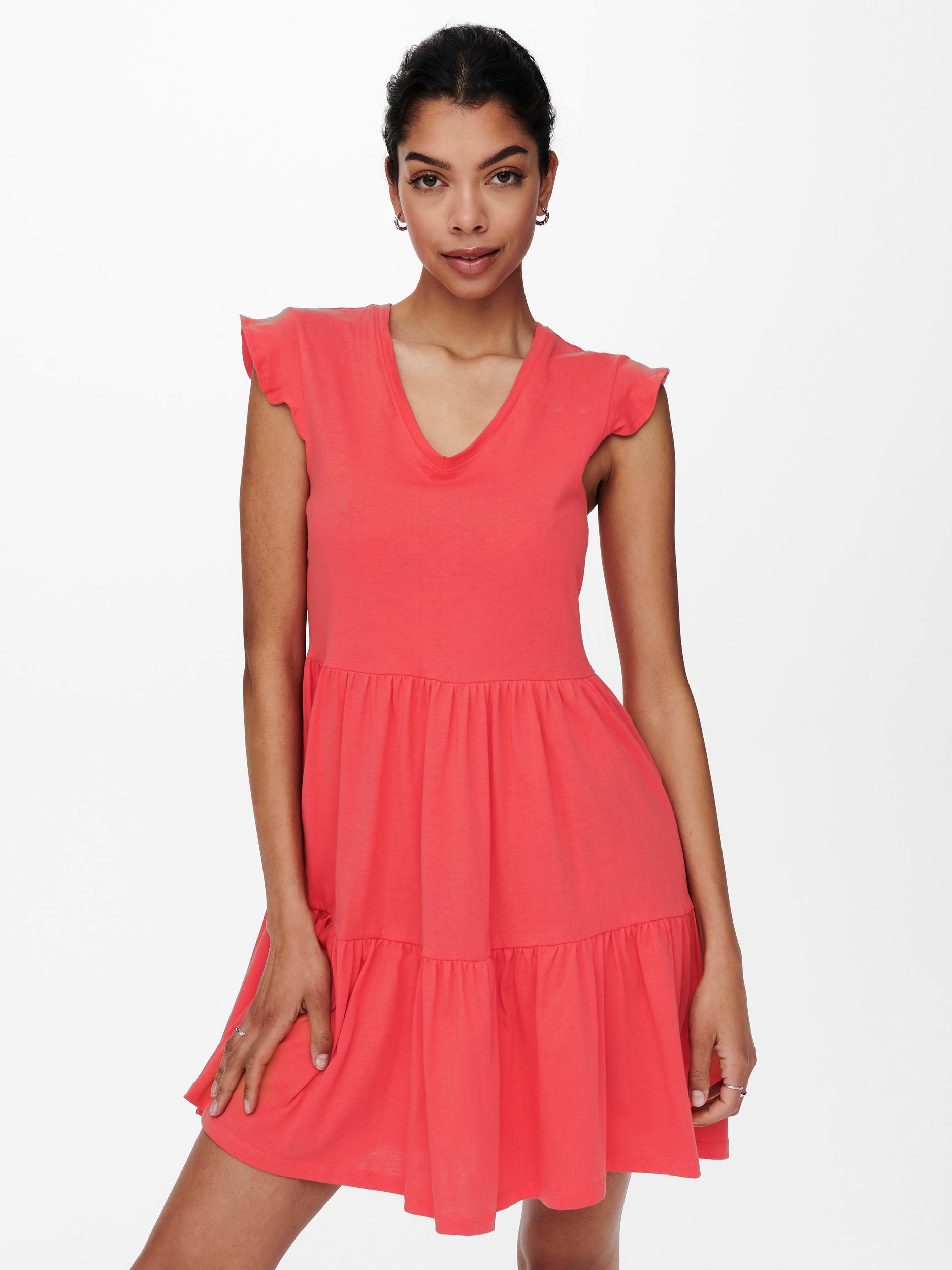 ONLMAY LIFE CAP SLEEVES FRILL DRESS NOOS