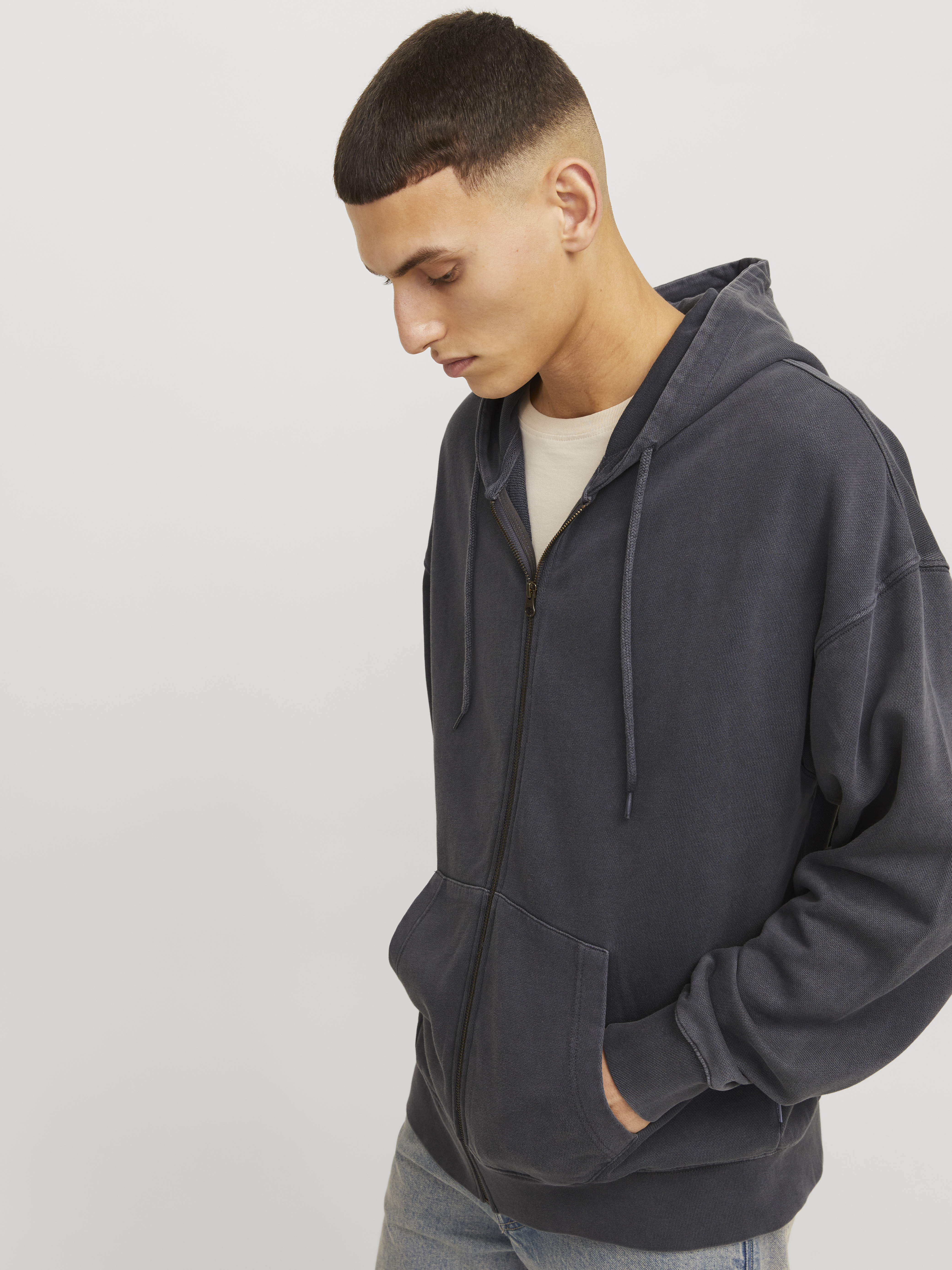 JJECHARGE FADED SWEAT ZIP HOOD NOOS