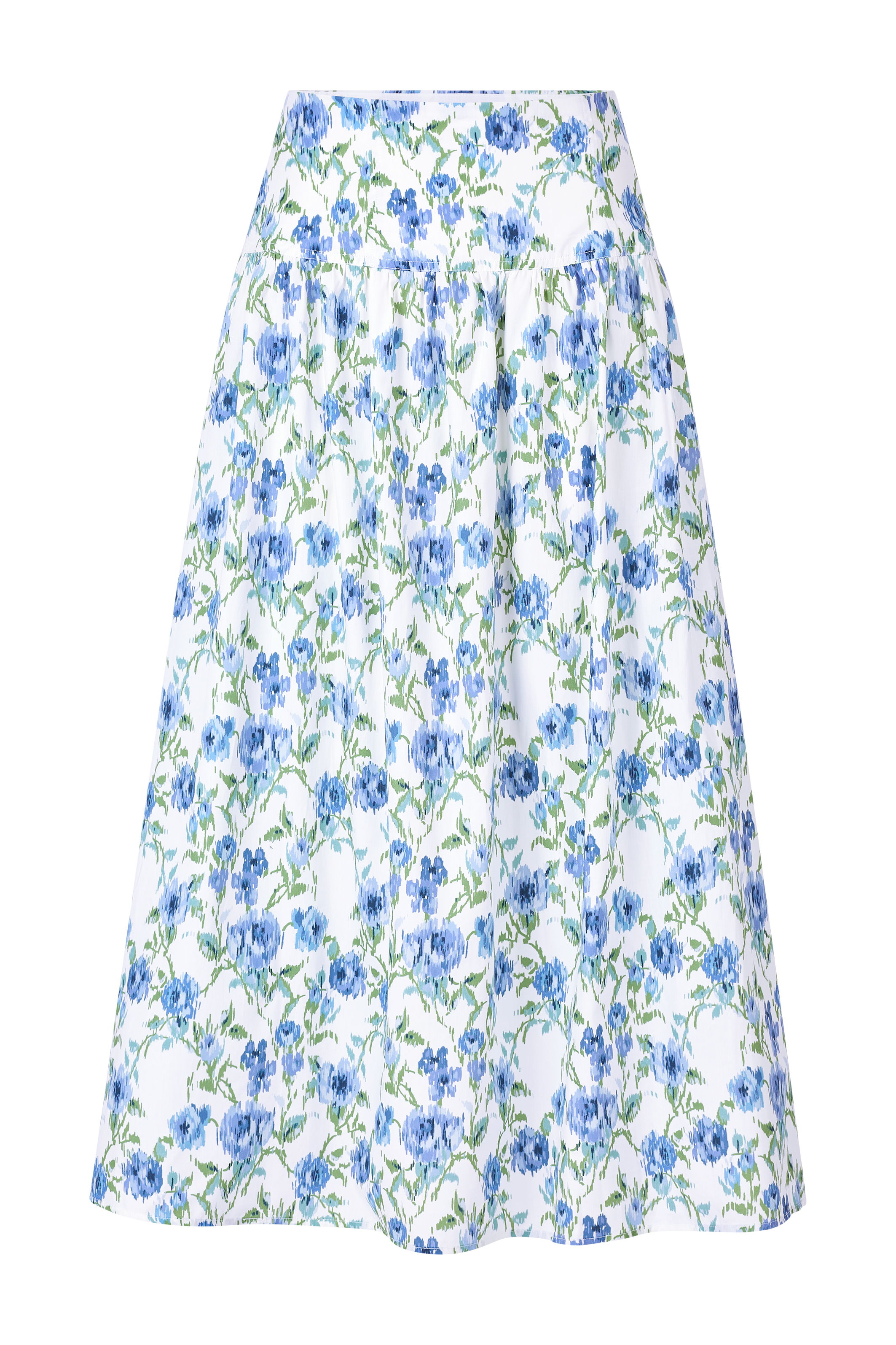 Printed cotton midi skirt