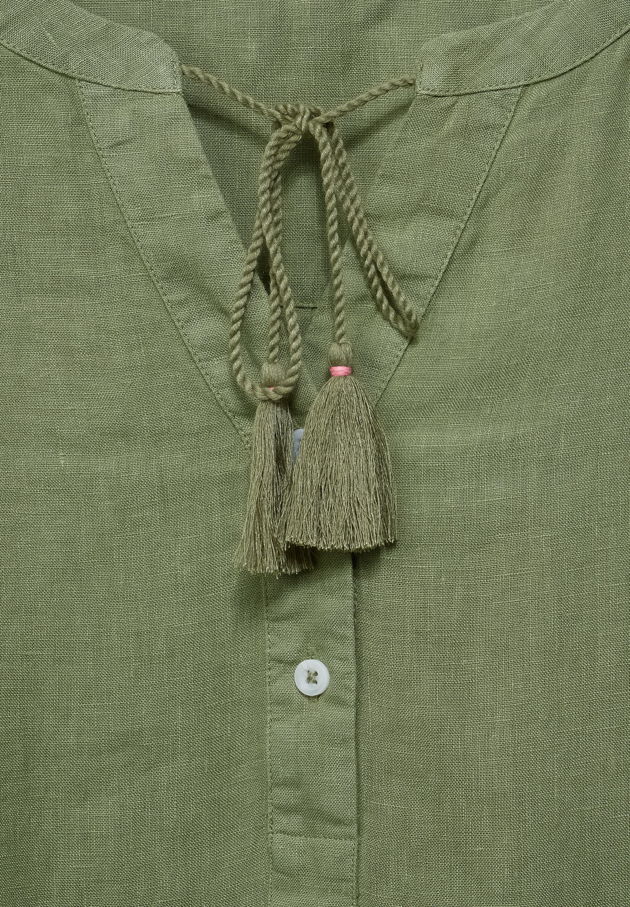 Leinen Bluse in Unifarbe