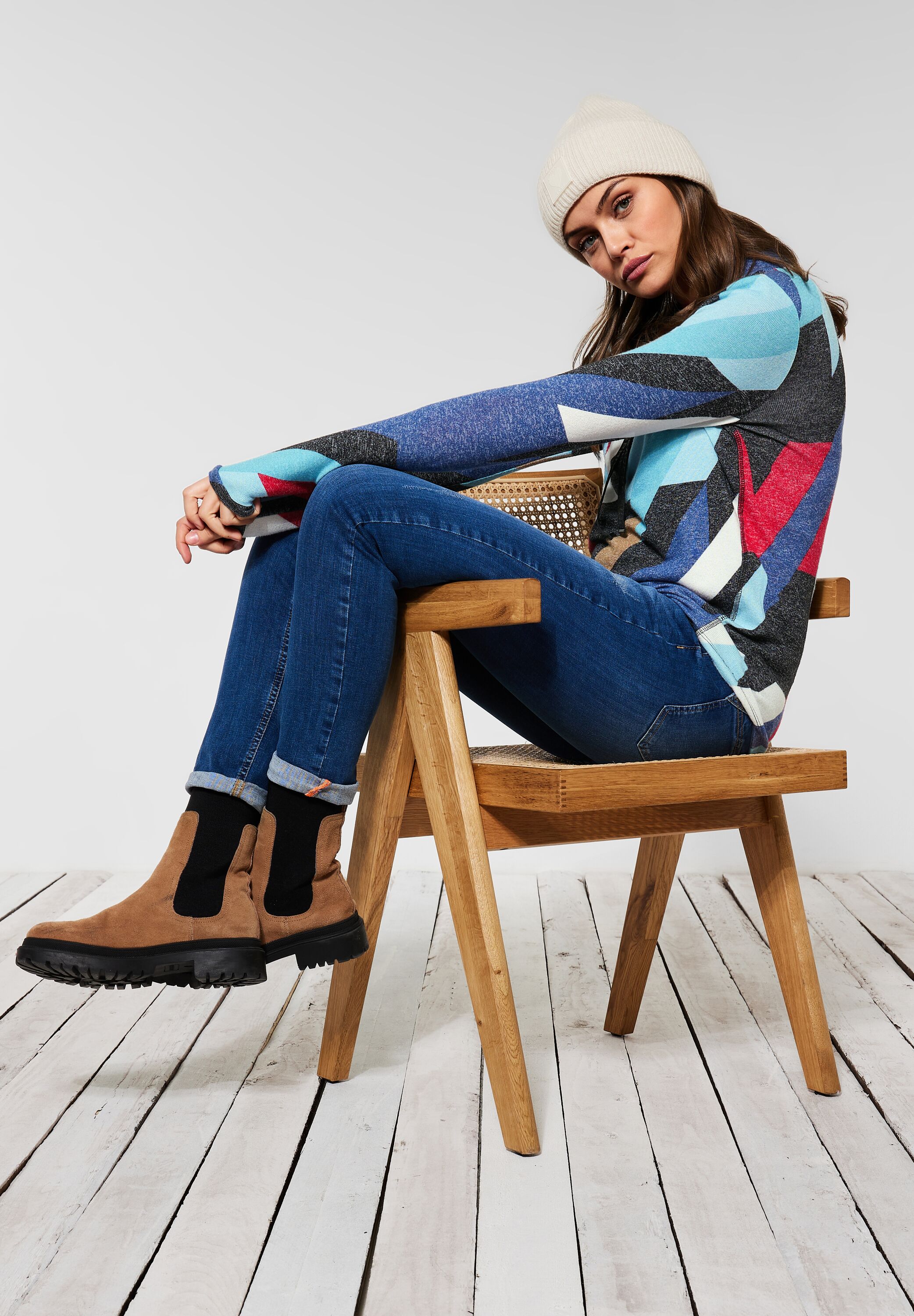 Cosy Shirt mit Stehkragen