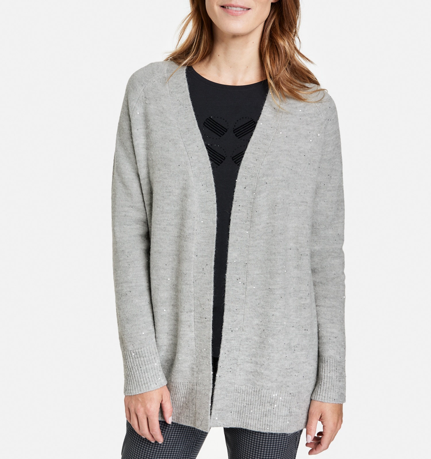 Strickjacke mit Glitzersteinen
