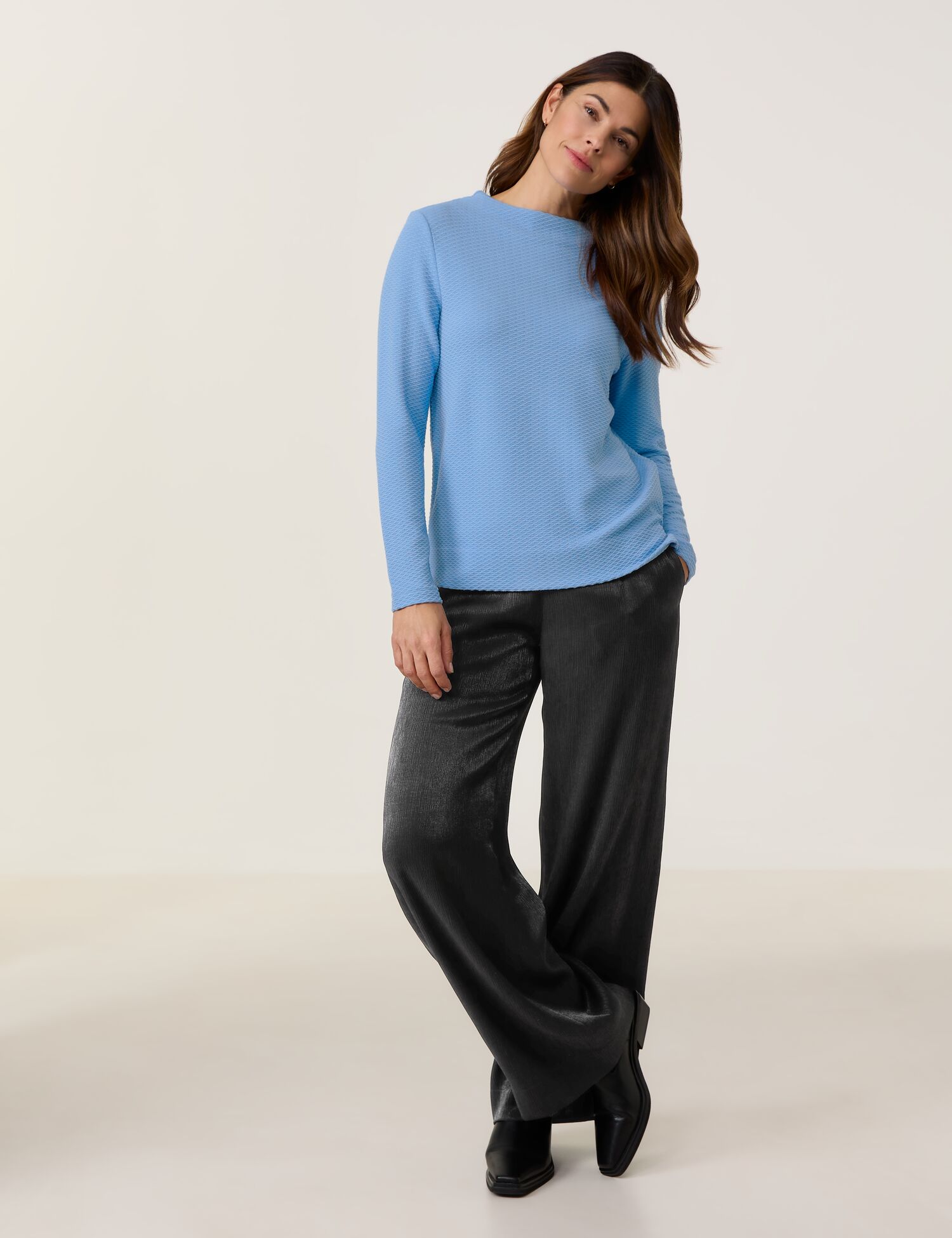 Langarmshirt in Strukturoptik