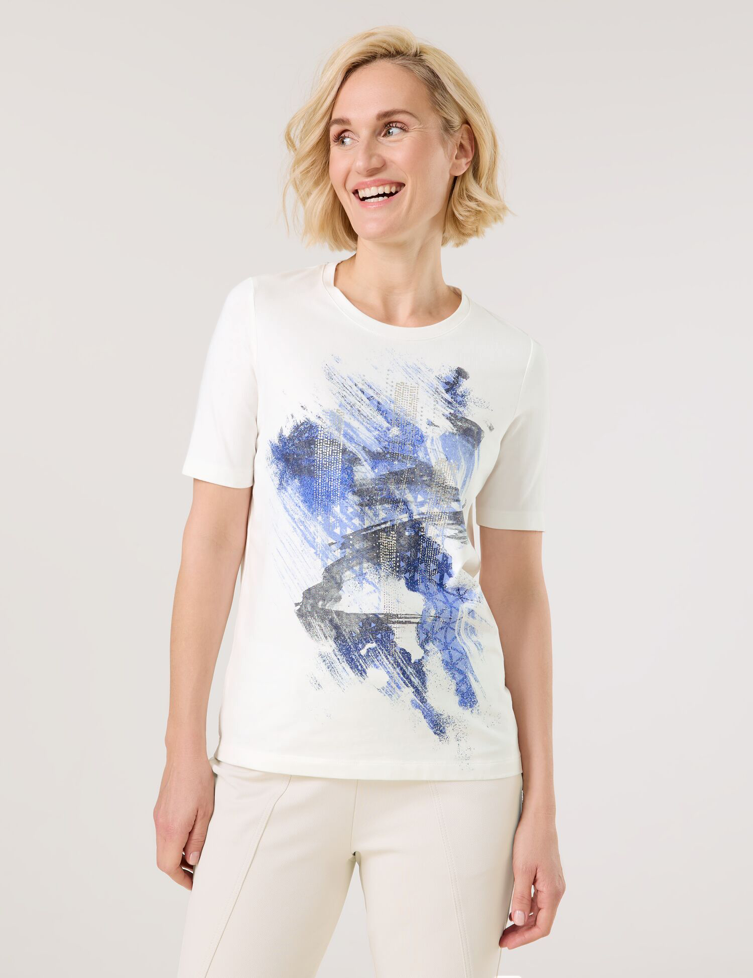 T-Shirt mit abstraktem Frontprint