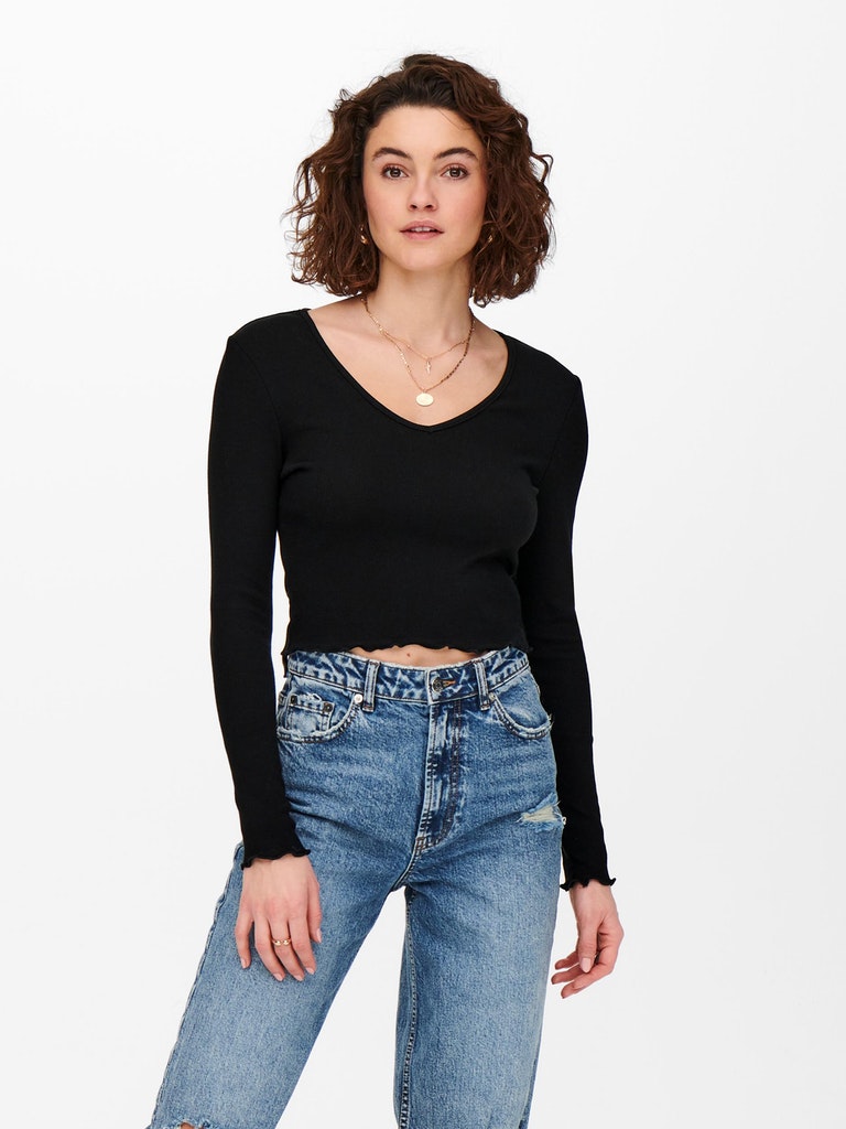 ONLODA L/S V-NECK TOP JRS