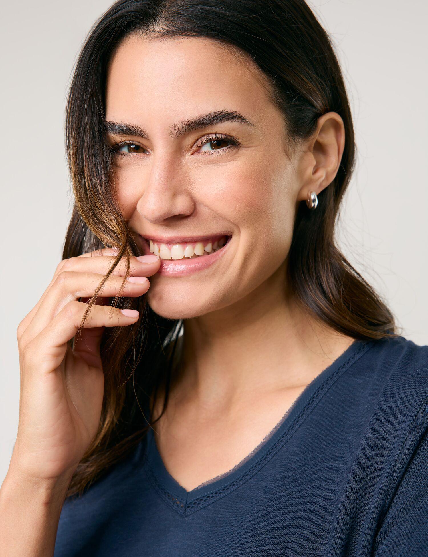 T-Shirt aus Viskose-Leinen-Mischung