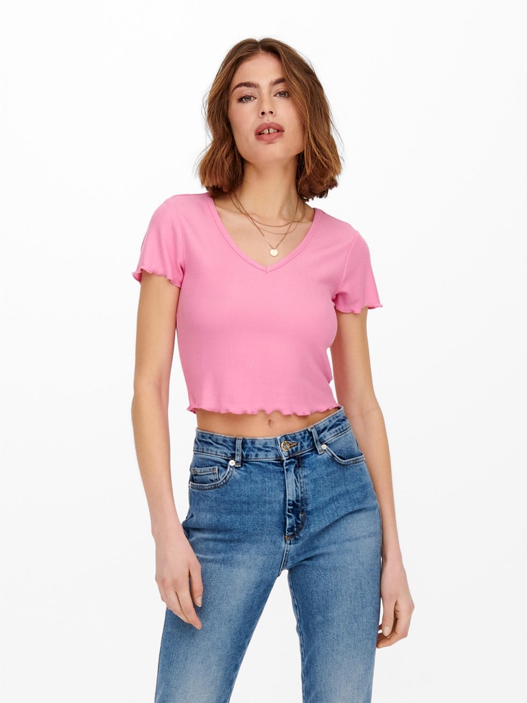 ONLKIKA S/S V-NECK TOP JRS