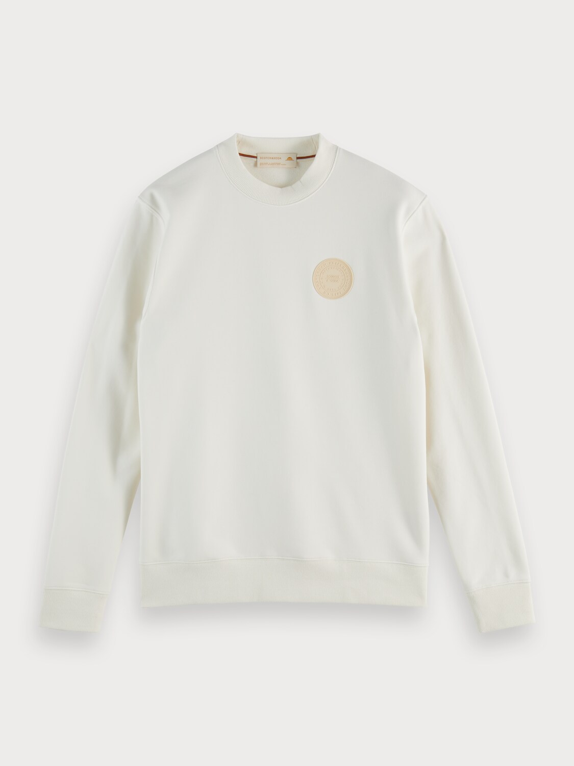 Organic cotton blend felpa crewneck sweat with logo print