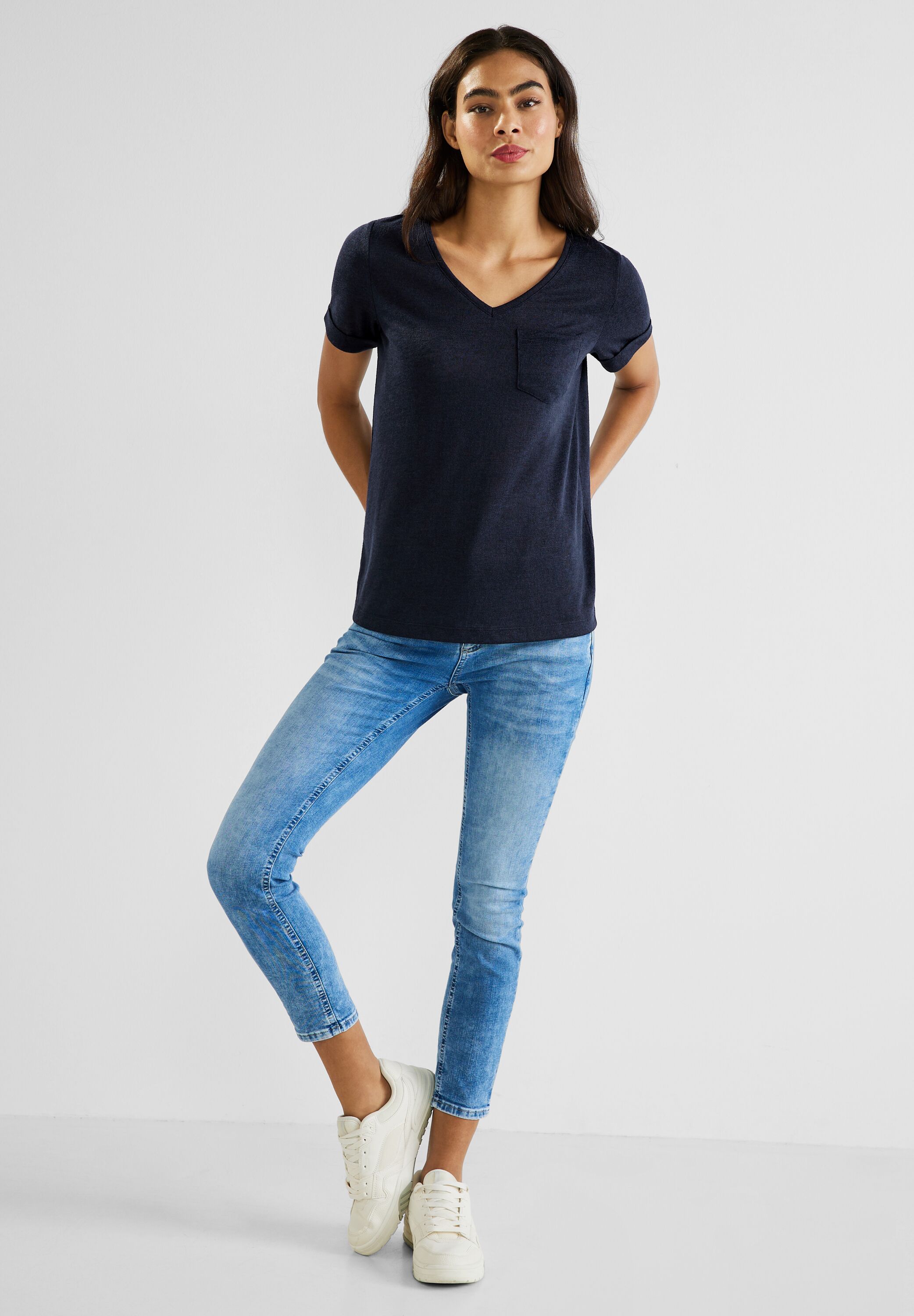 T-Shirt im Leinenlook
