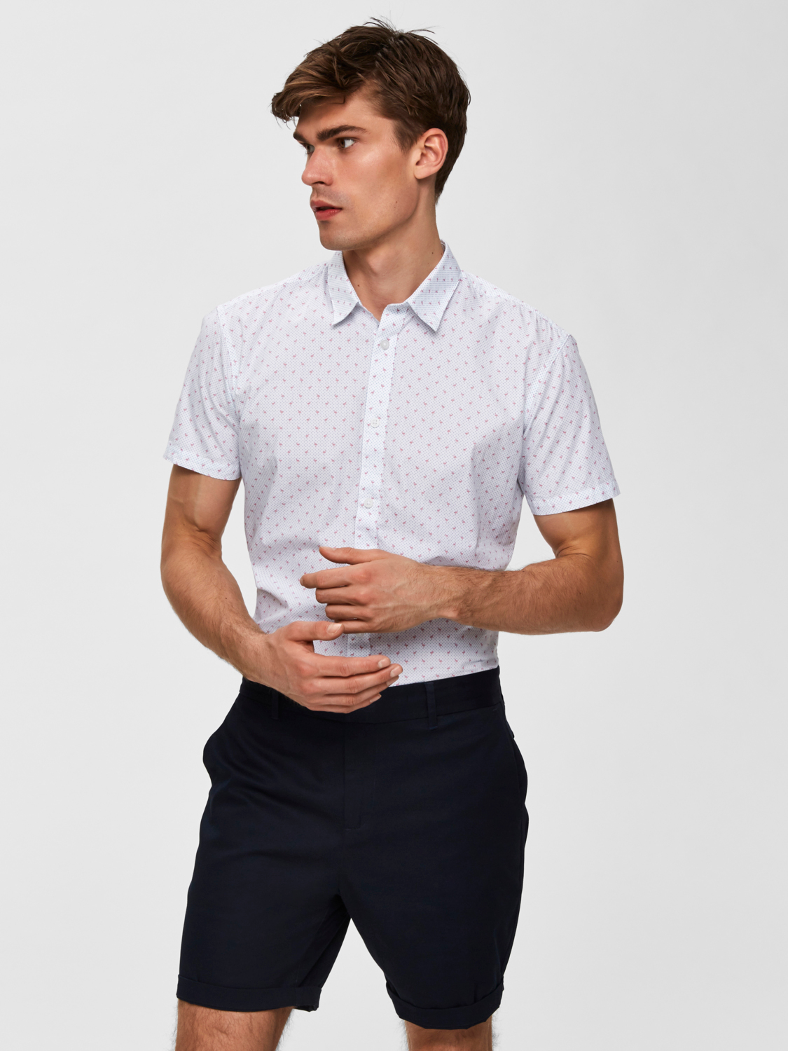SLHSLIMCHRIS-SUMMER SHIRT SS MIX B