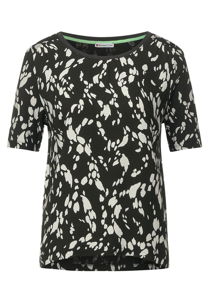 T-Shirt im Materialmix