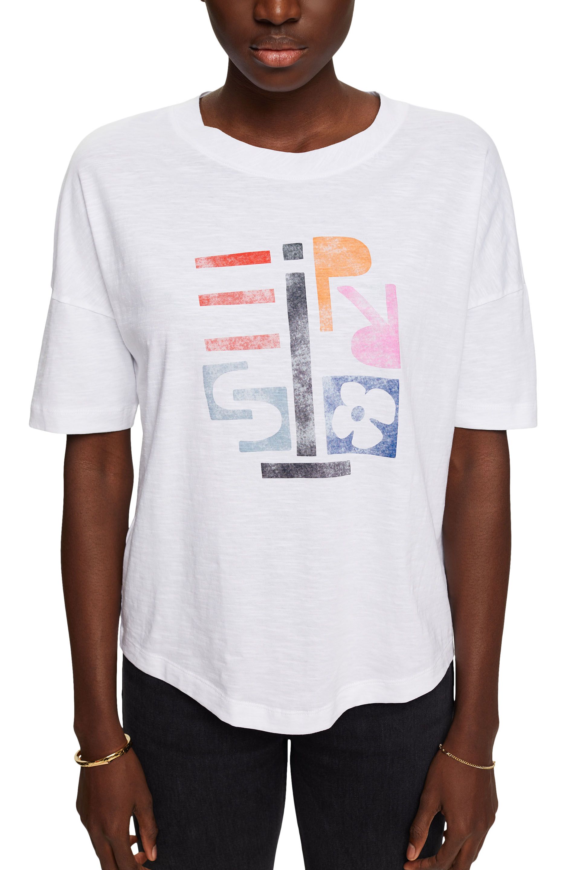 Baumwoll-T-Shirt mit geometrischem Print