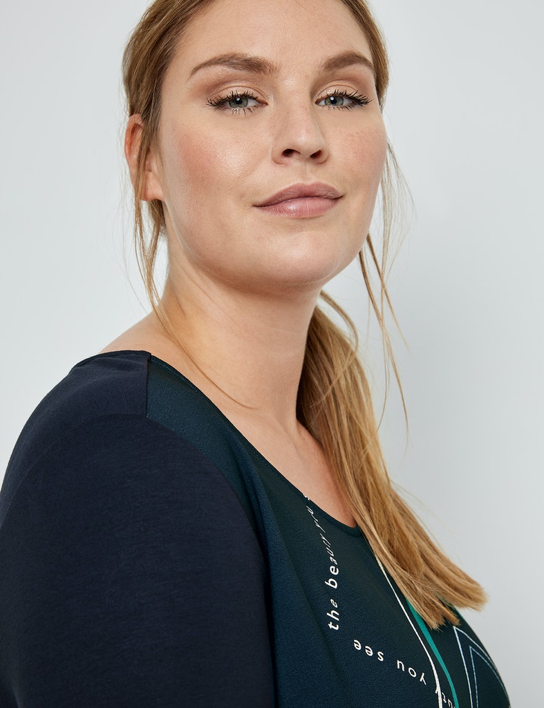 Hüftbedeckendes Shirt mit Karo-Design