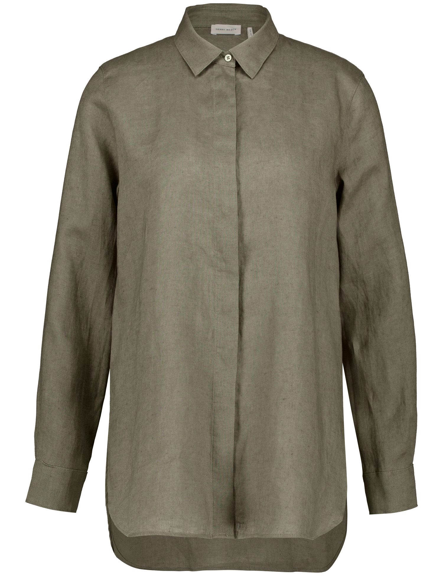 Schlichte Longbluse aus reinem Leinen