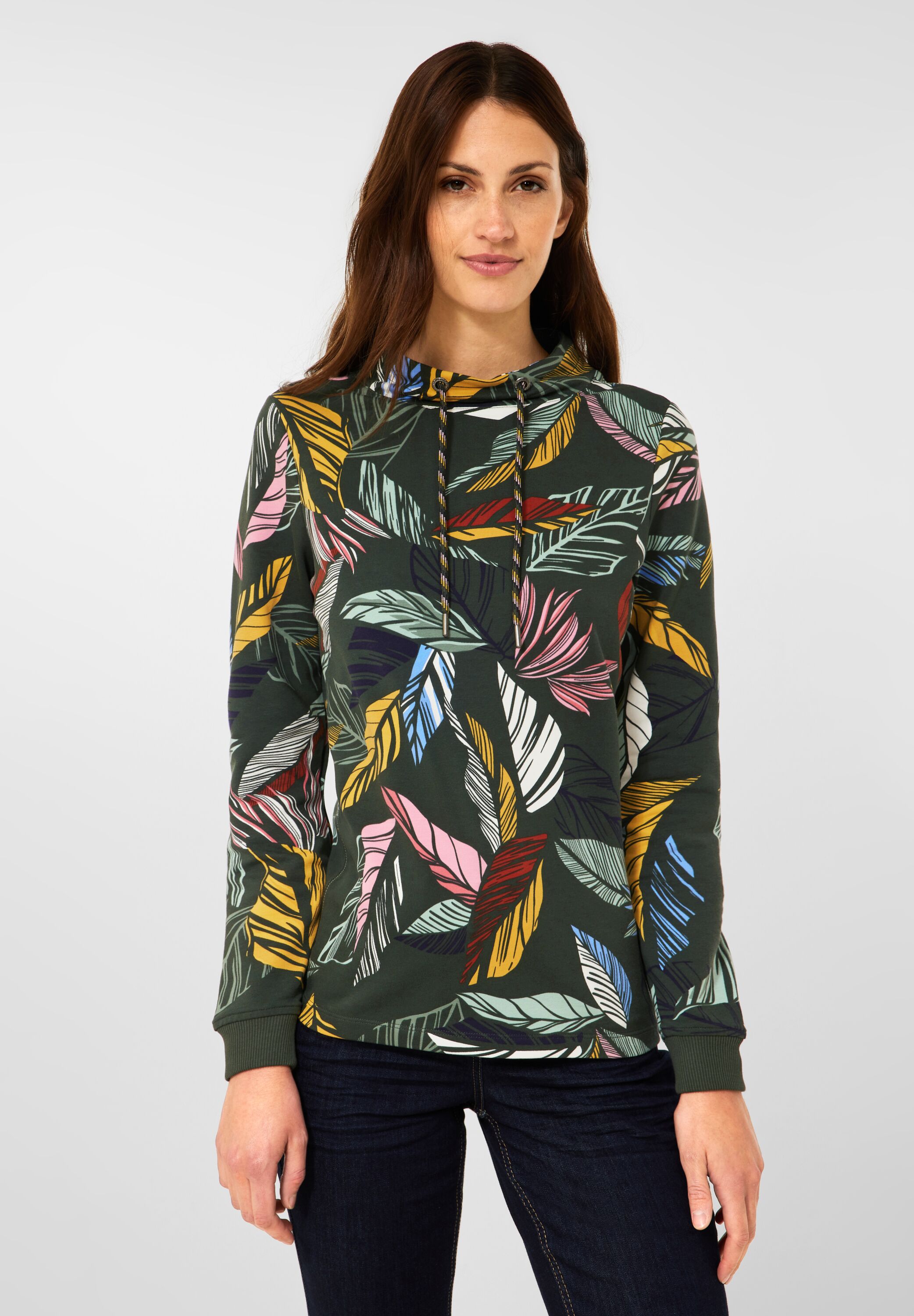 Shirt mit Blätter Print
