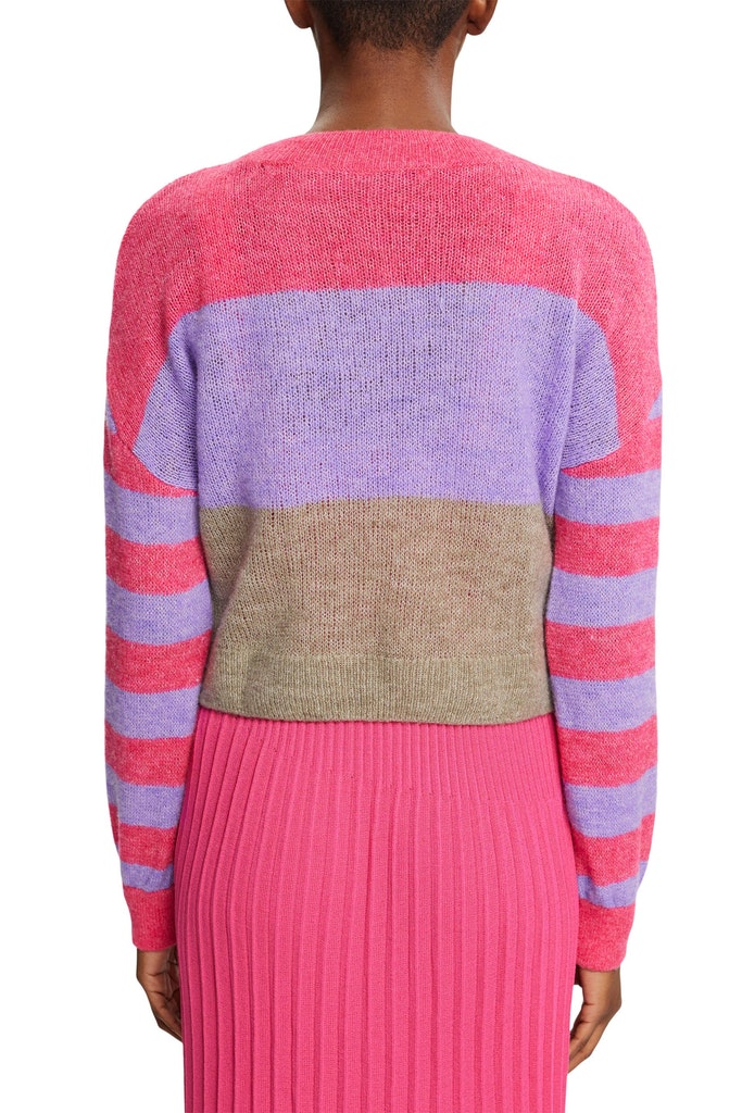 Gestreifter Pullover mit Woll-Blend