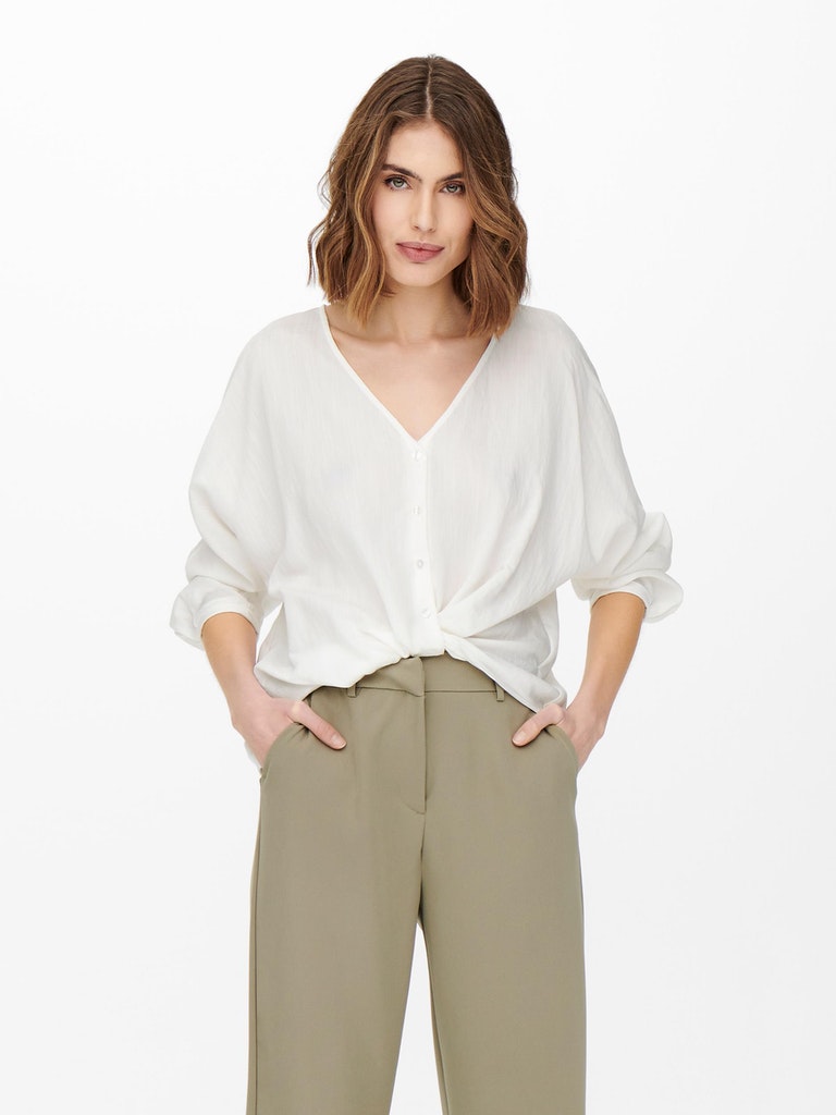 ONLMASCHA LS SHORT KNOT SHIRT WVN