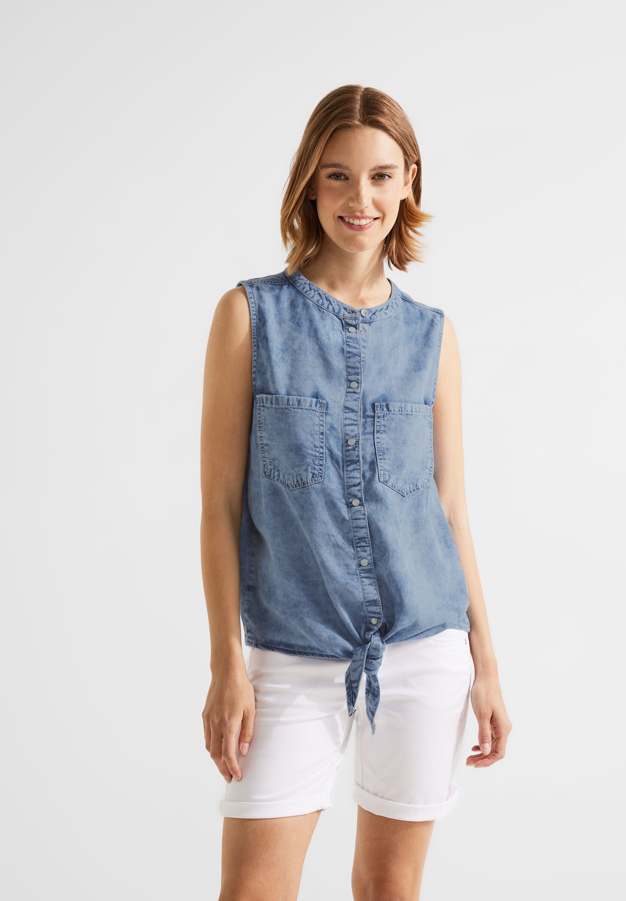 Blaue Jeansbluse