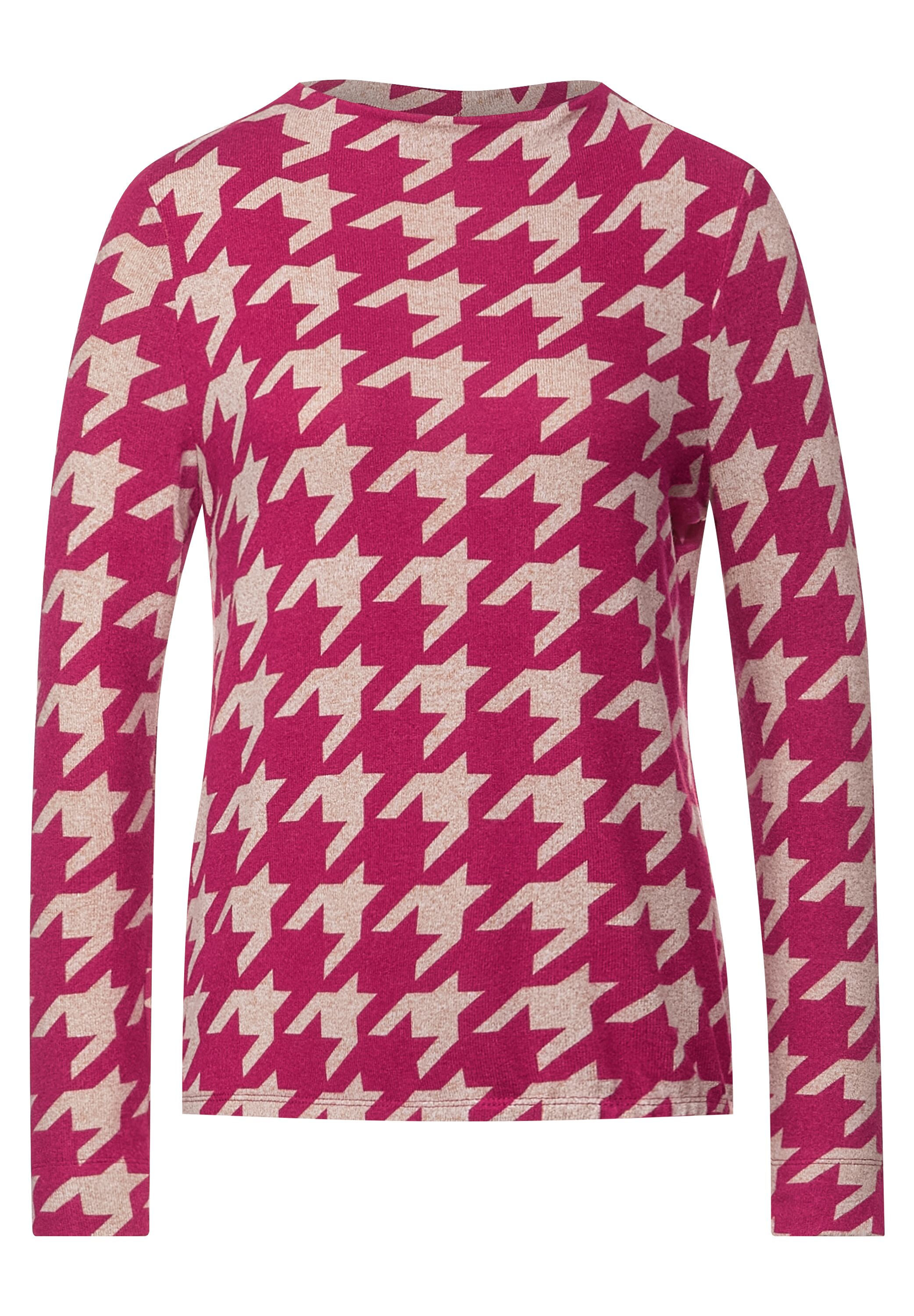 Shirt im Hahnentritt Print