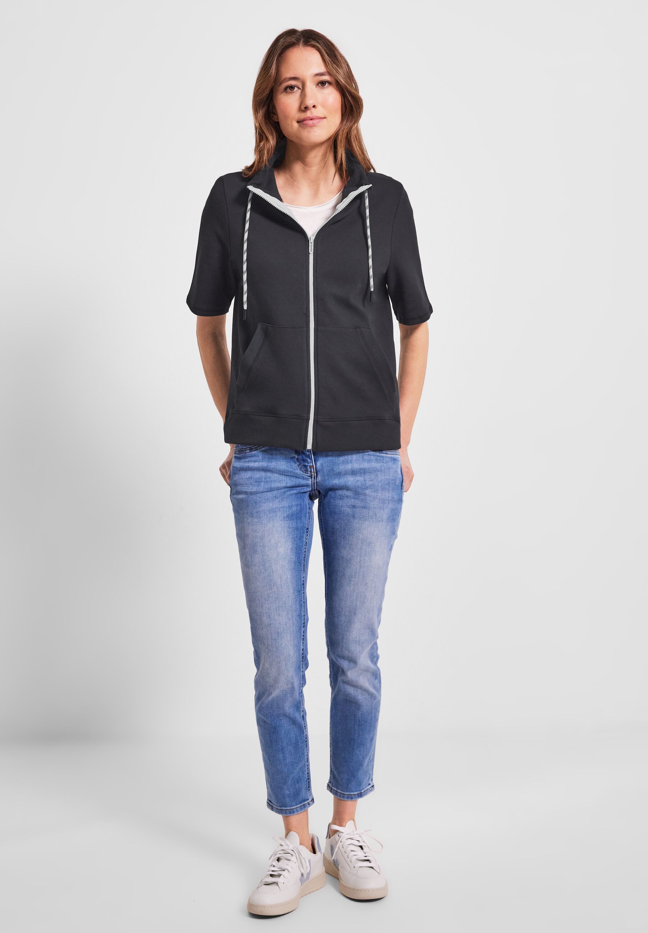 Kurzarm Sweatjacke