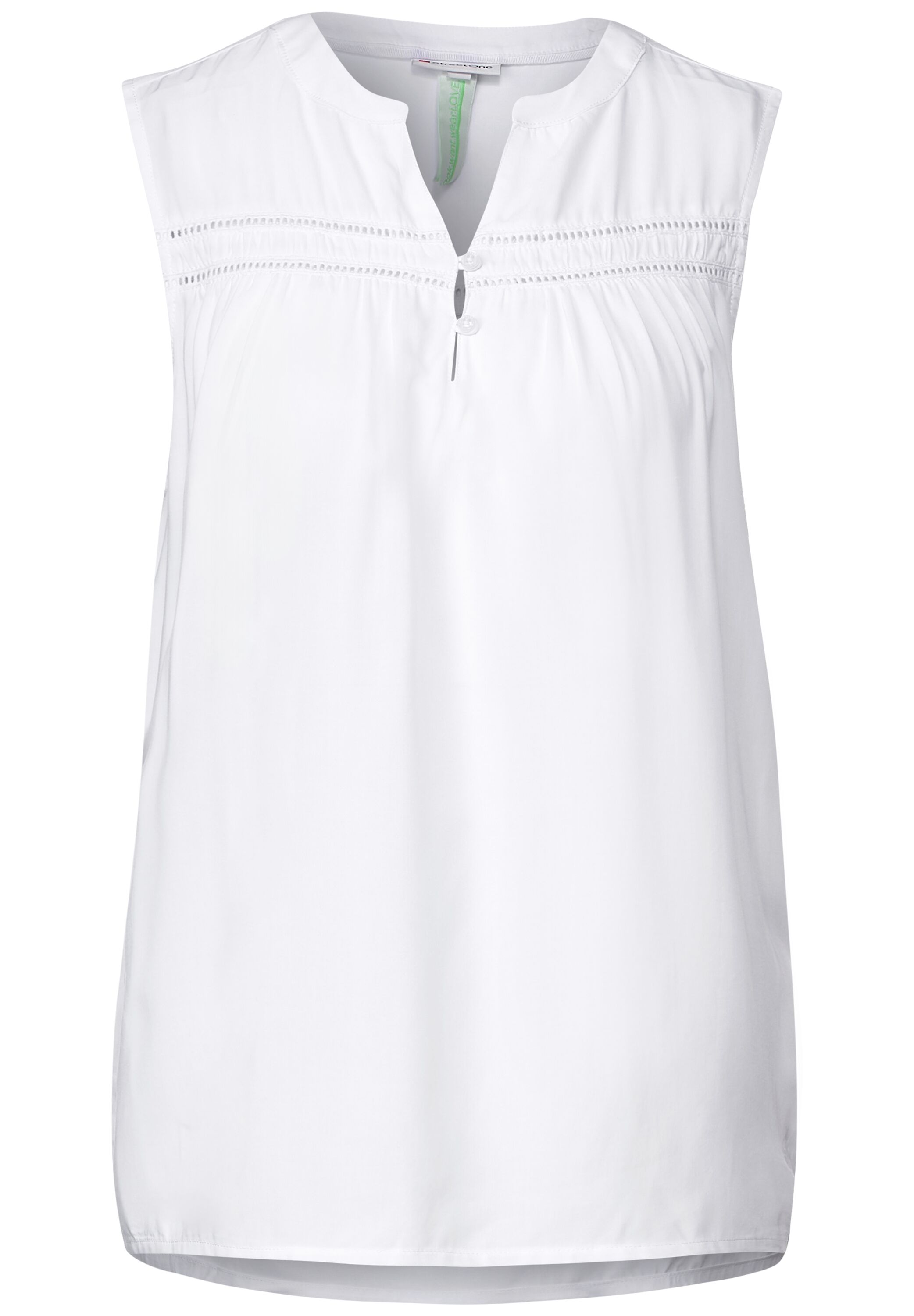 Viskosebluse mit Häkeldetail