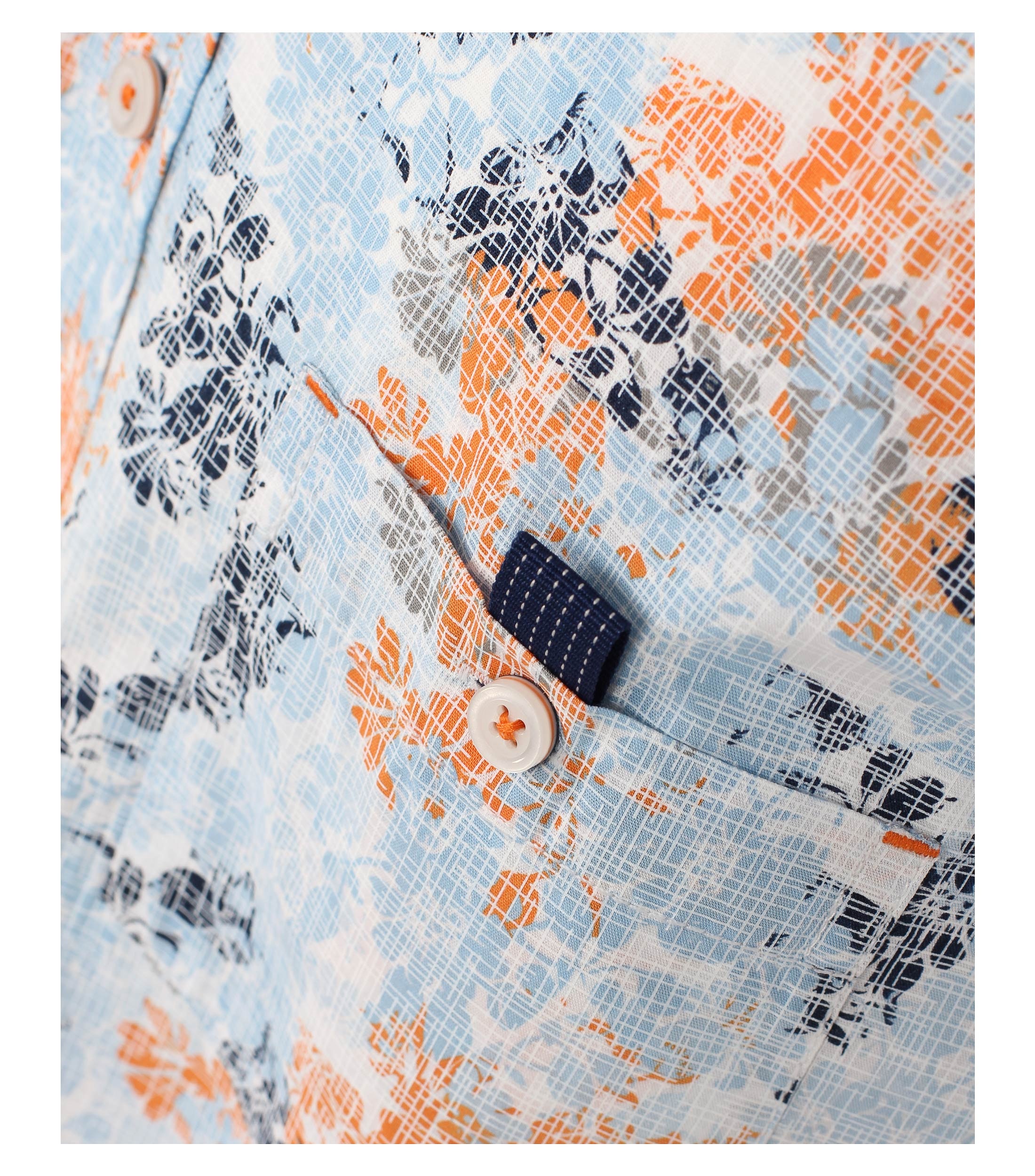 Popeline Hemd Halbarm Print