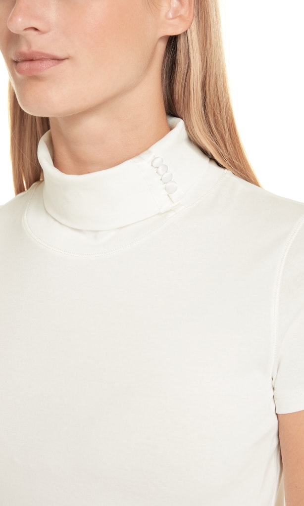Jersey-T-Shirt mit Rollkragen
