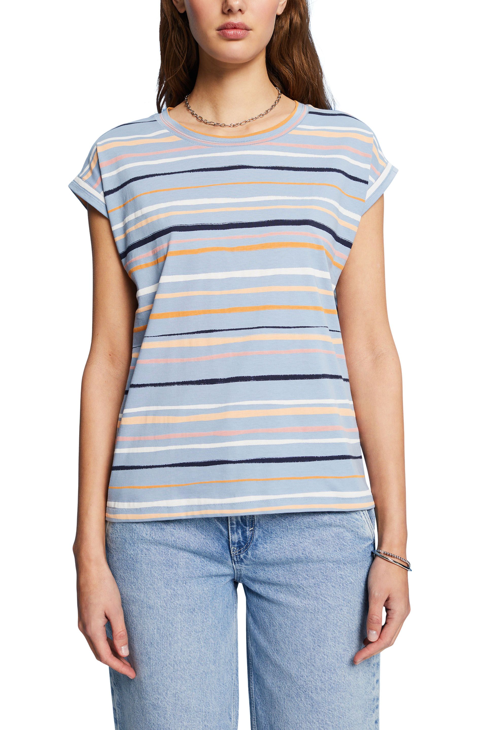 Gestreiftes T-Shirt, 100 % Baumwolle