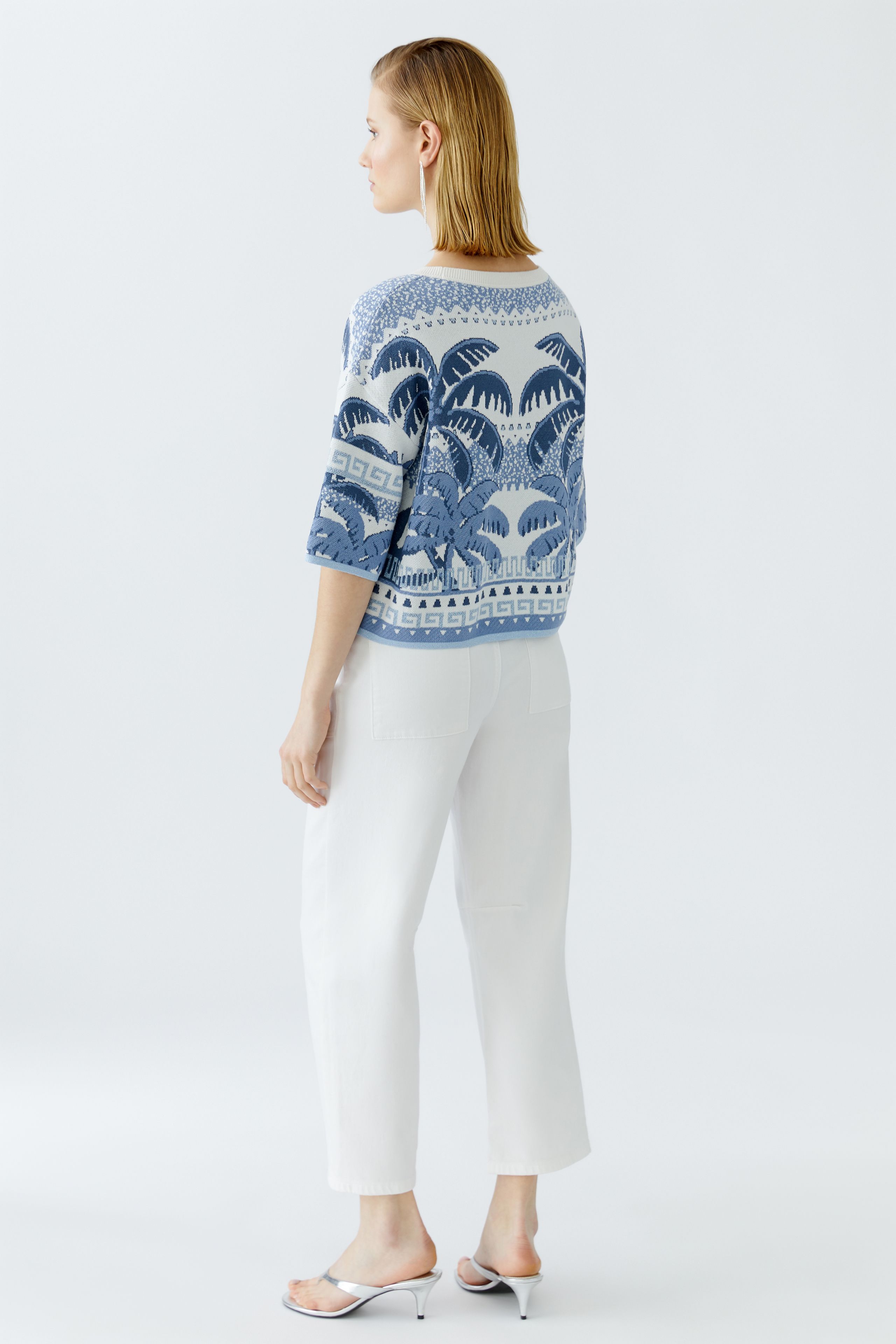 Pullover Baumwoll- Viskosemischung mit Glanzgarn