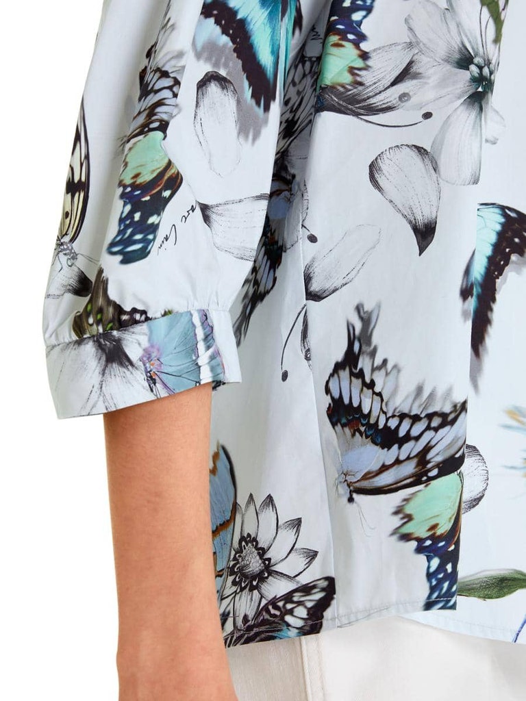 Baumwollbluse mit Butterfly-Print