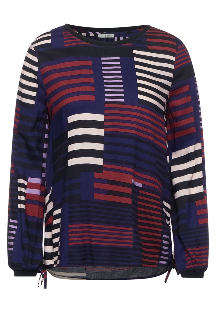 Bluse mit Streifen Print