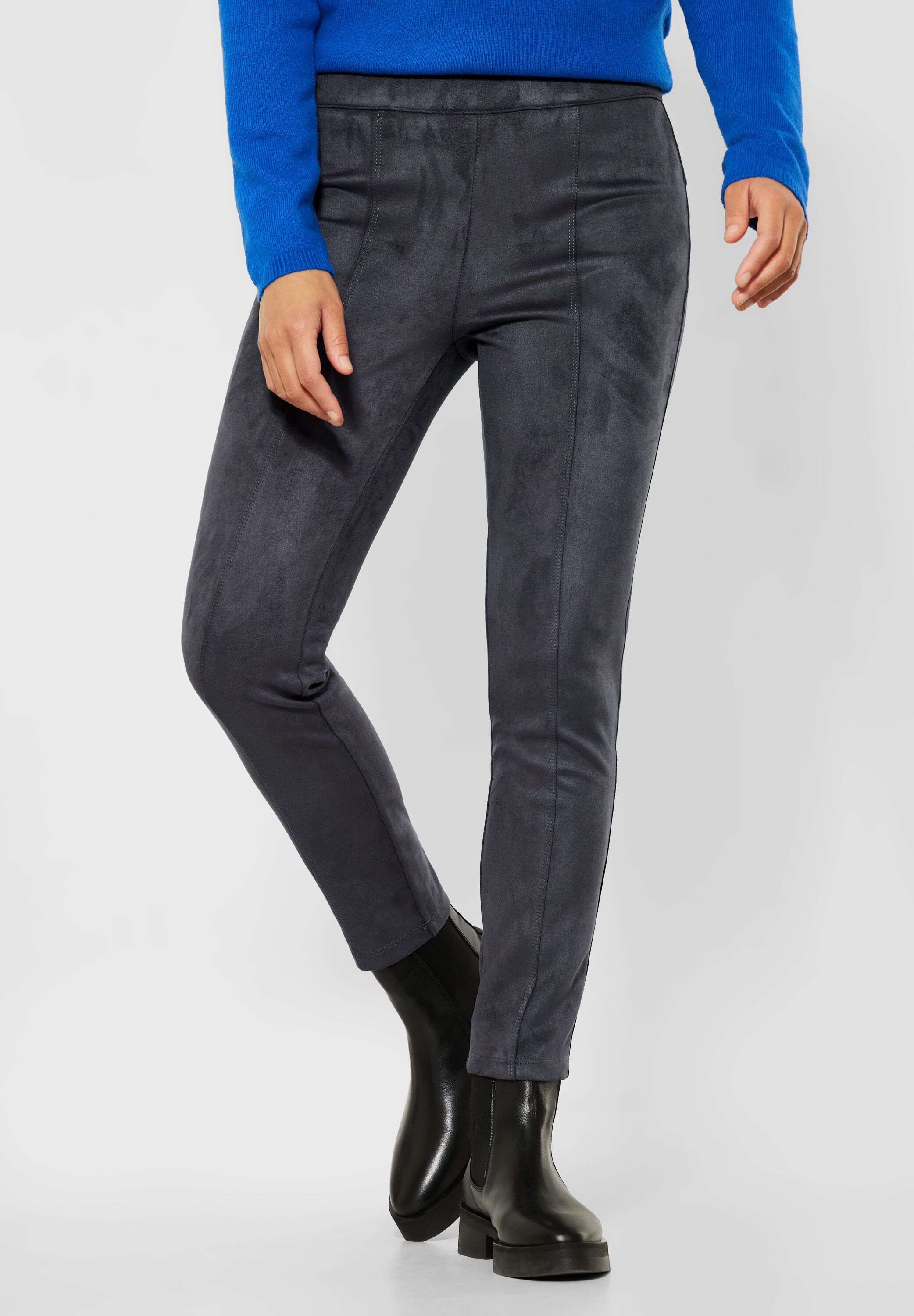 Skinny Fit Velours Hose