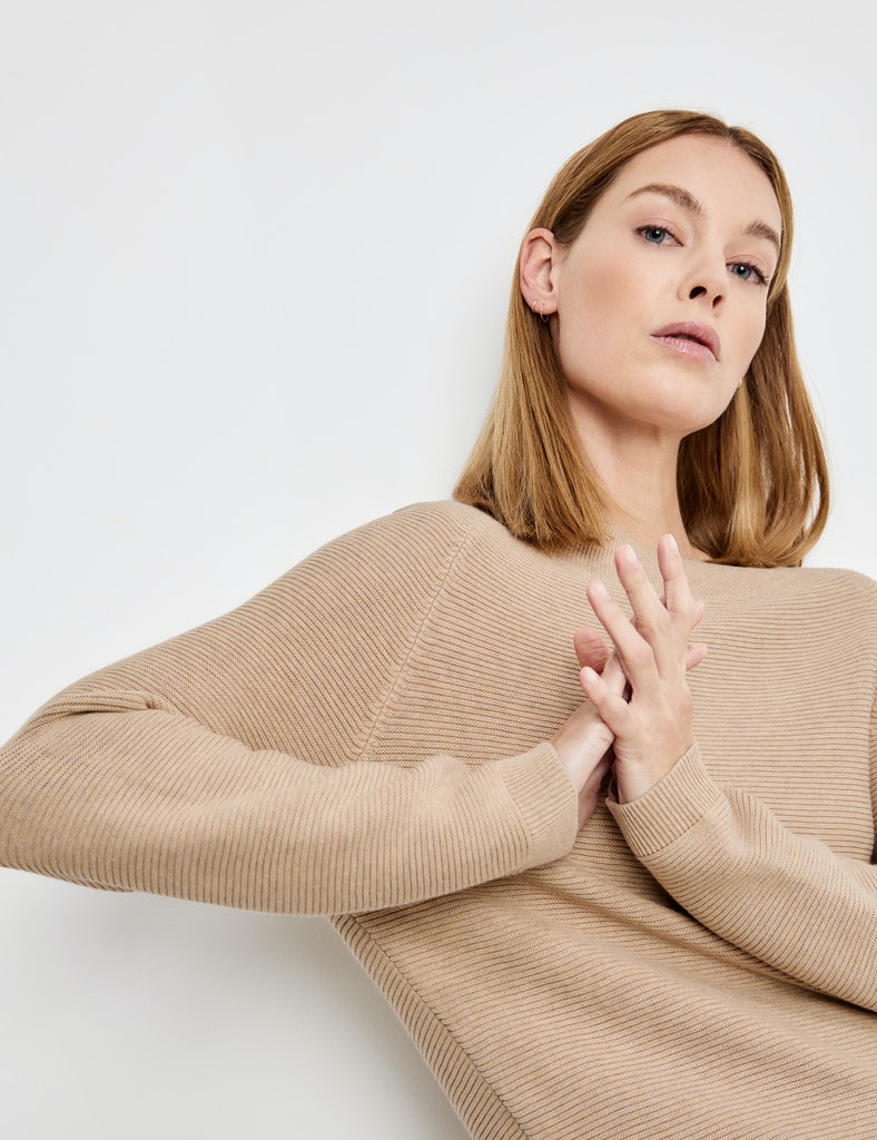 Pullover mit Strukturstrick Organic Cotton