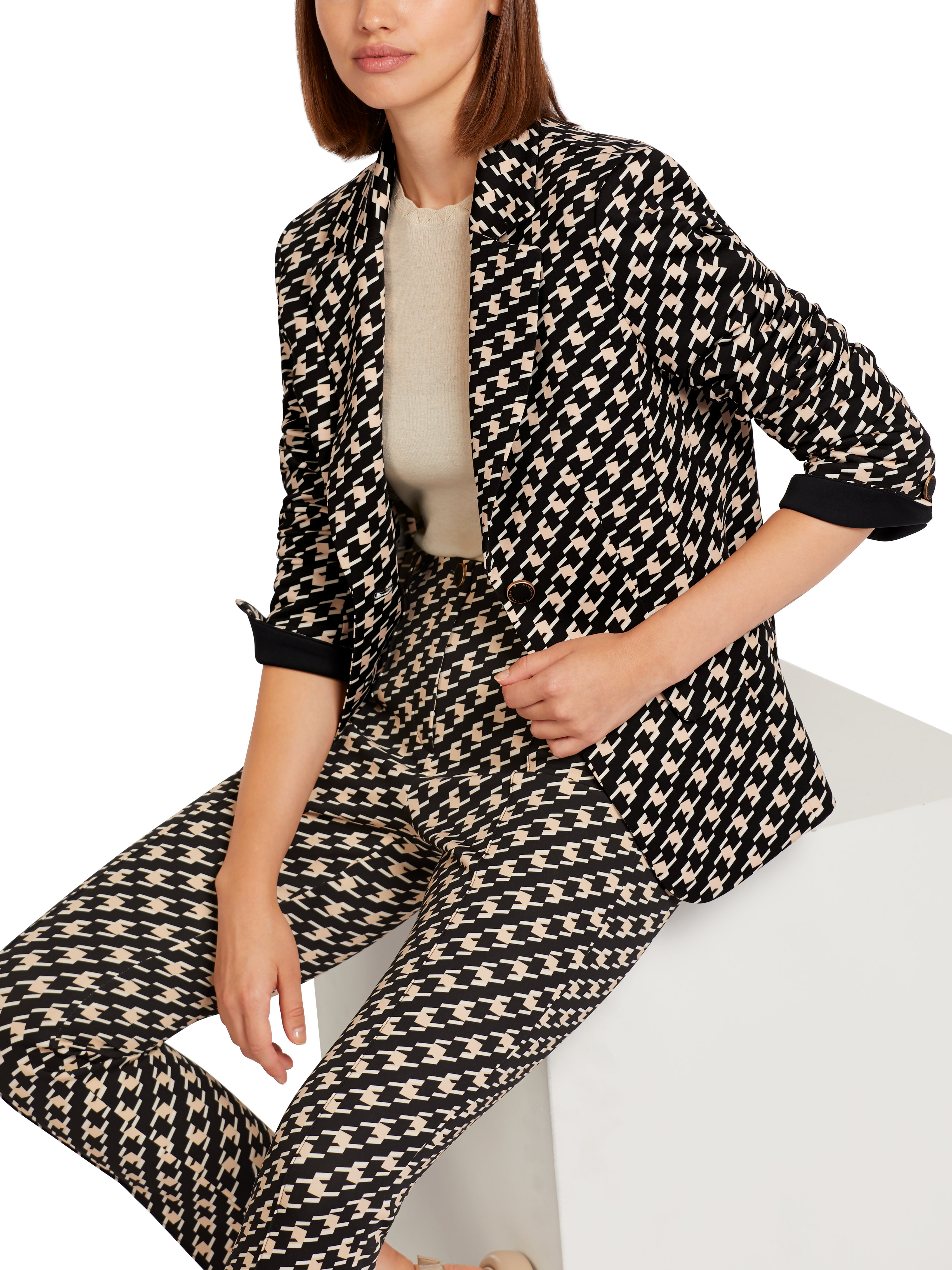 Klassischer Blazer mit Pepitamuster
