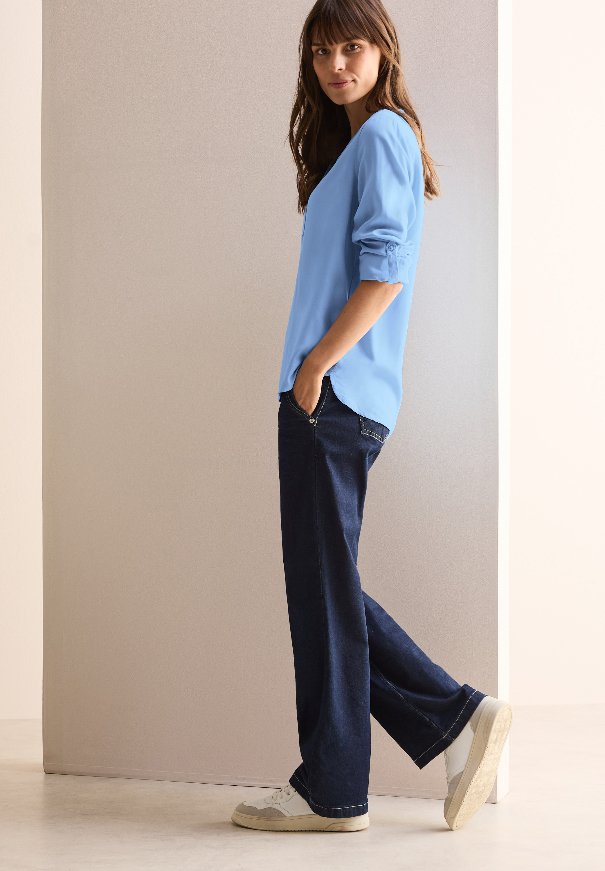Bluse in Unifarbe