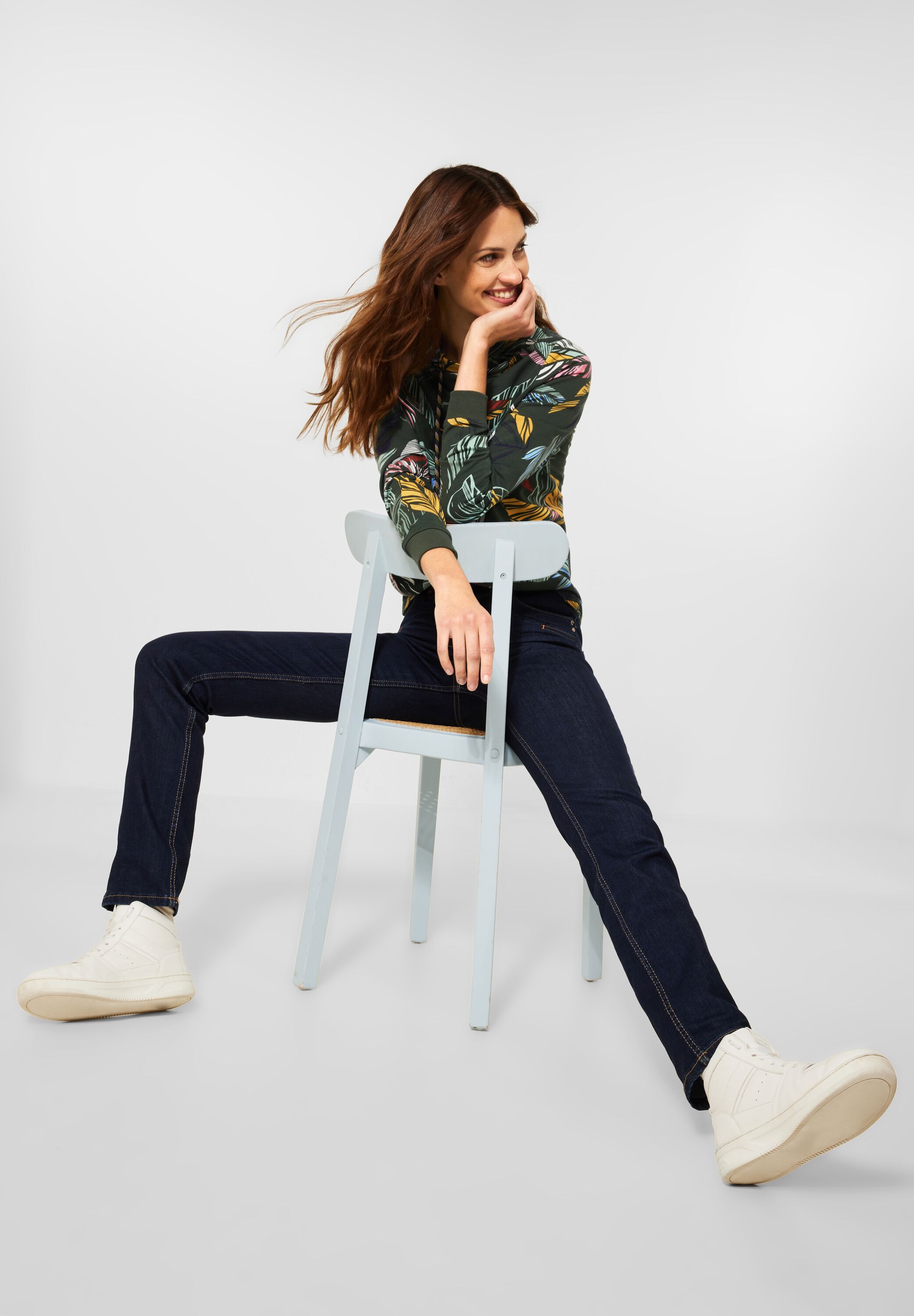 Shirt mit Blätter Print