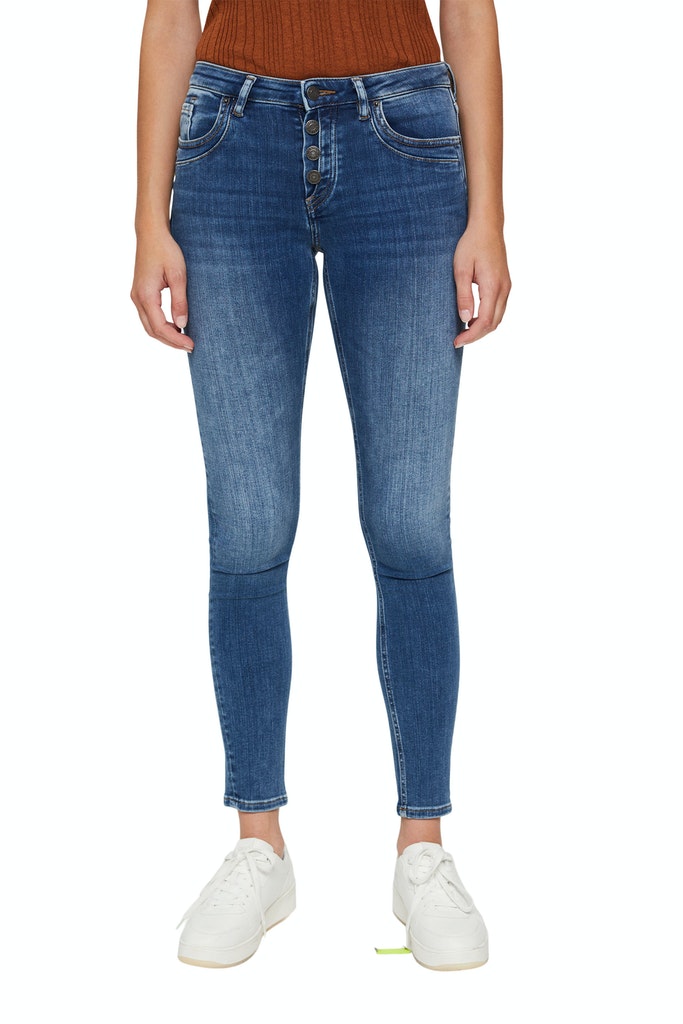 Jeans mit Knopfleiste und Kaschmir-Touch