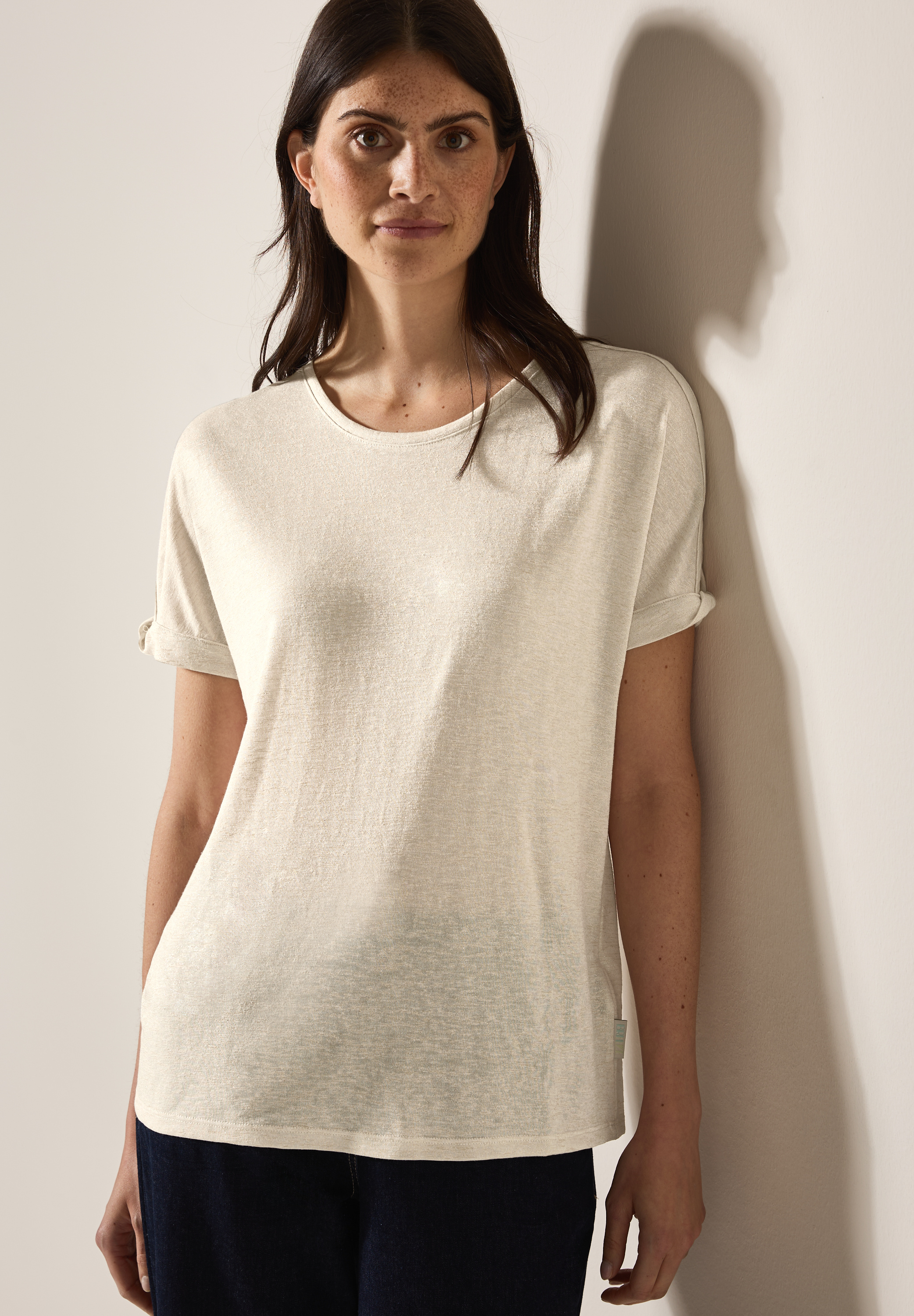 Leinen-Look Glitzer-Shirt