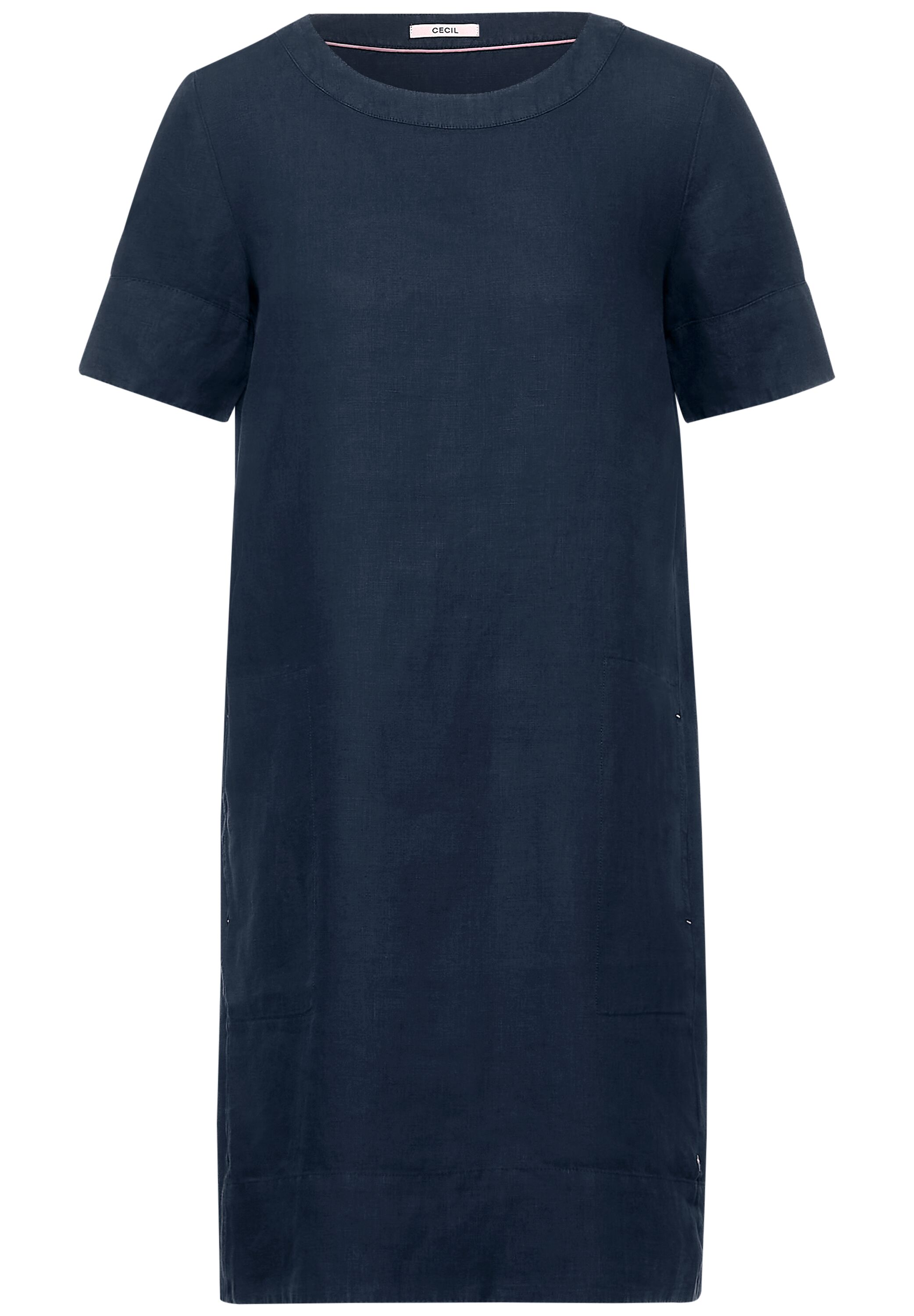 Leinen Kleid in Unifarbe