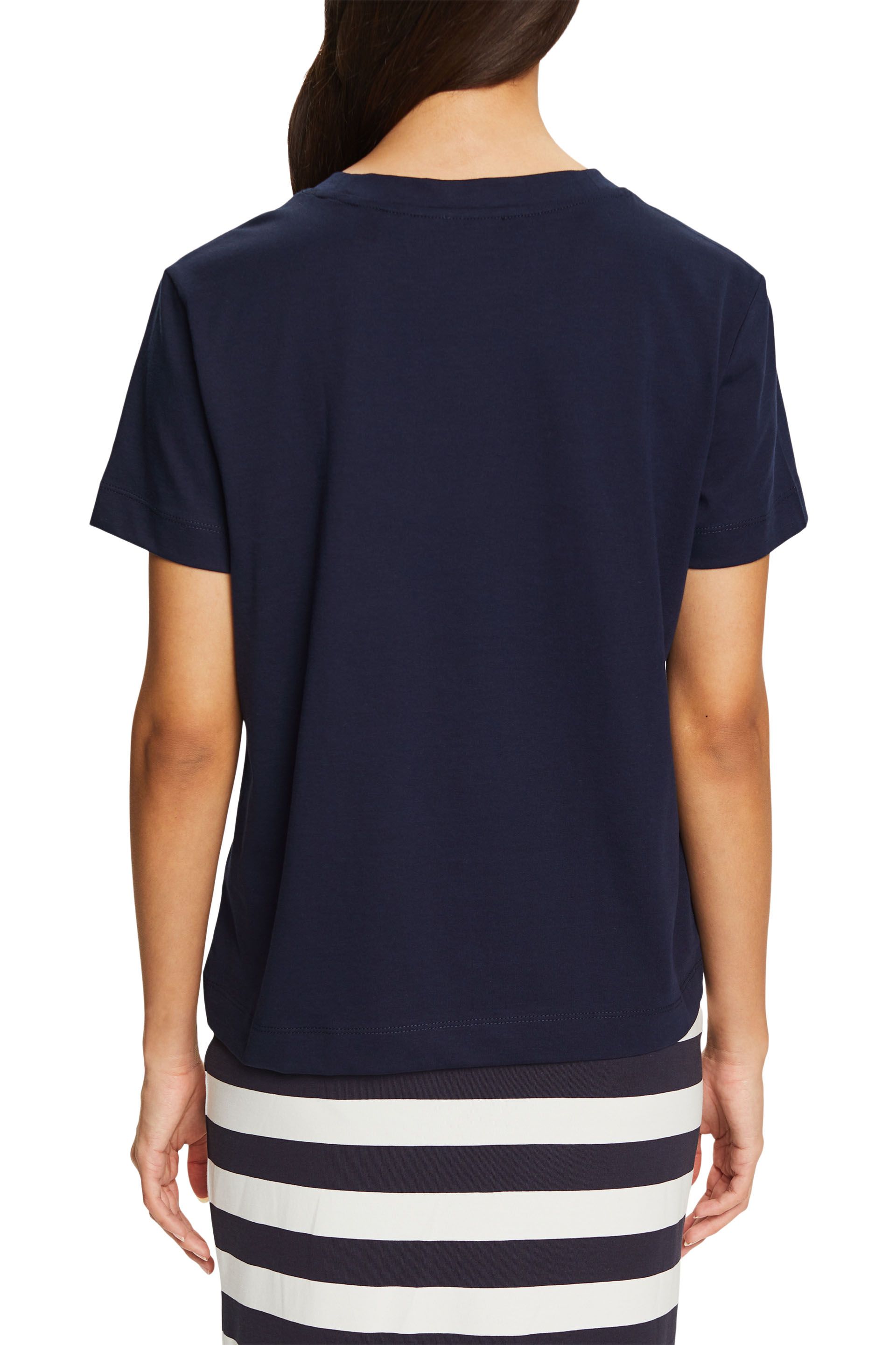 Baumwoll-T-Shirt mit Rundhalsausschnitt