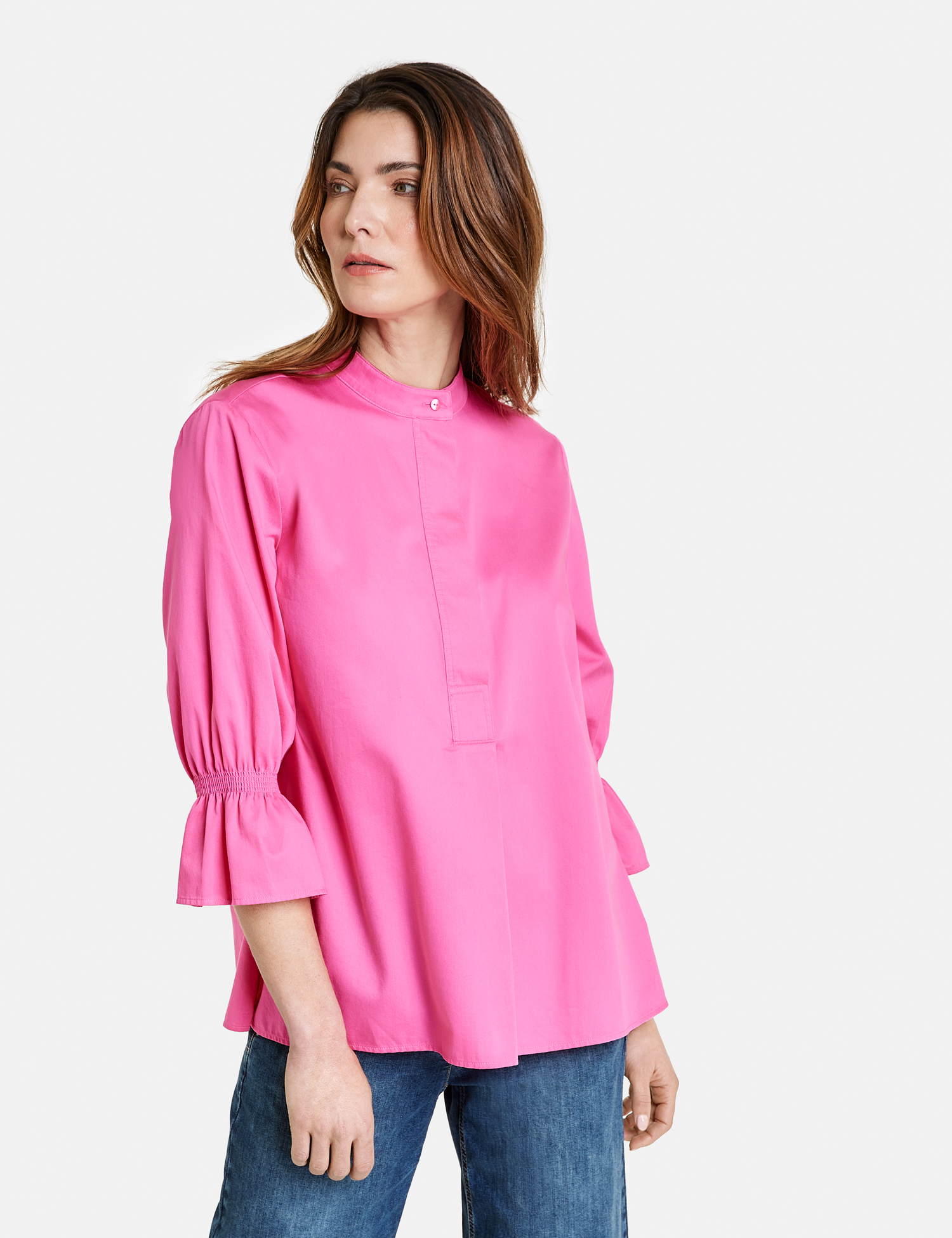 3/4 Arm Bluse mit Trompetenärmeln