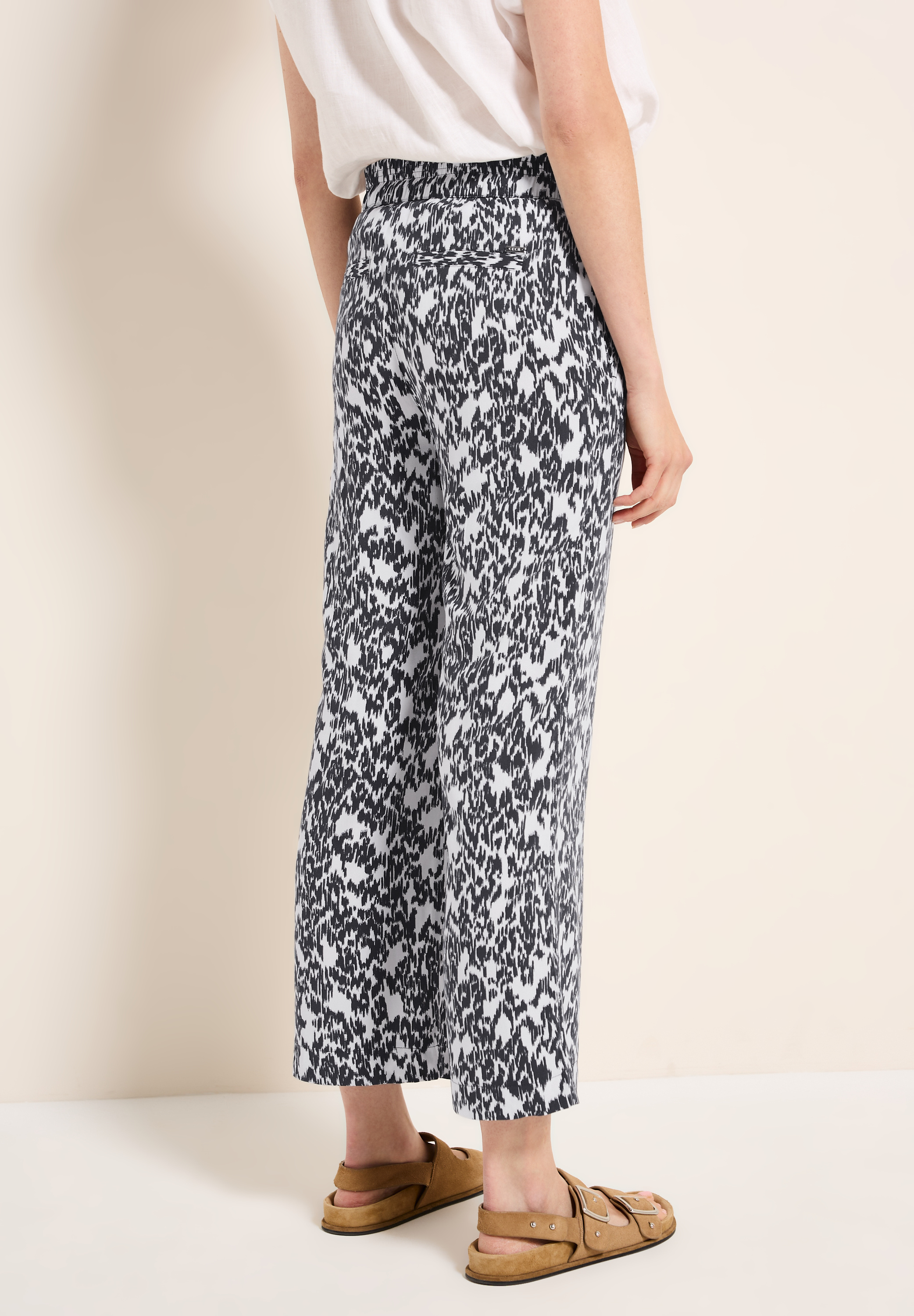 Gemusterte Wide Leg Hose