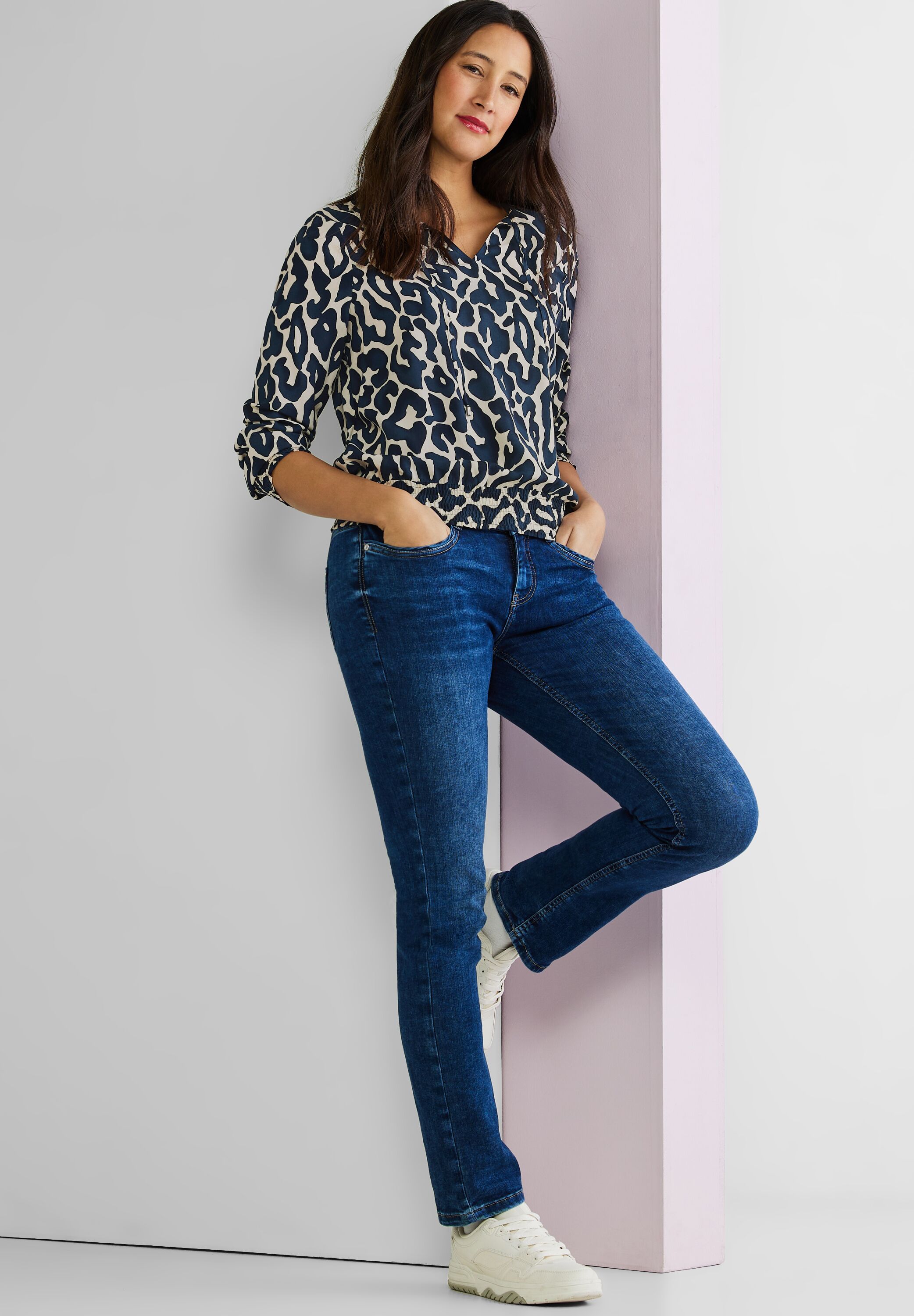 Tunikabluse mit Leo Print