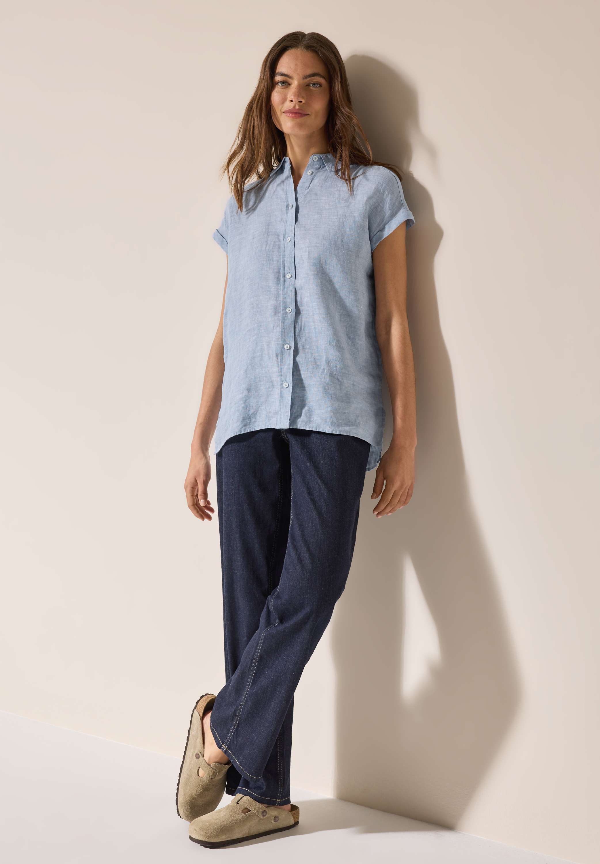 Chambray Leinenbluse
