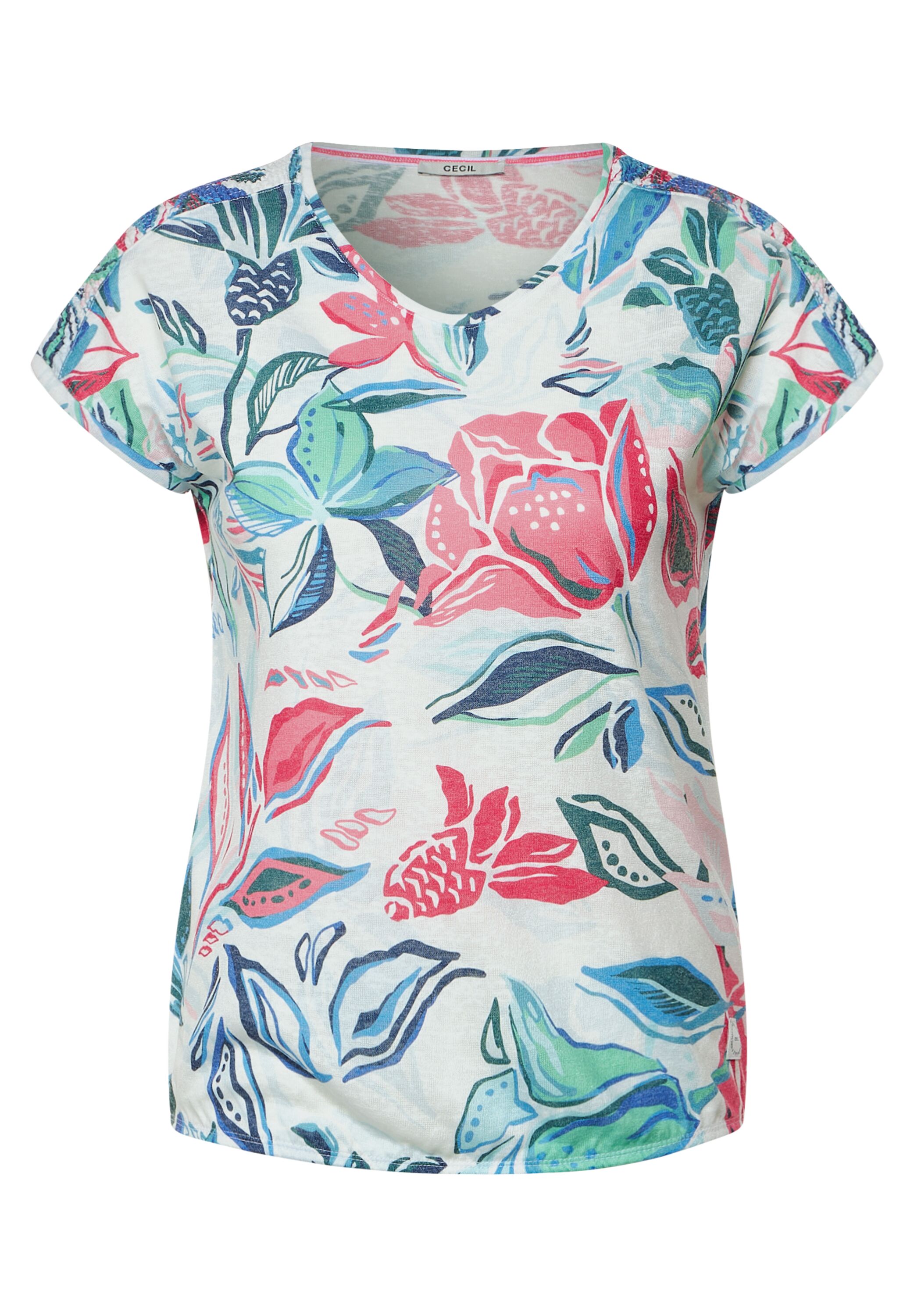 Printshirt in Leinenoptik