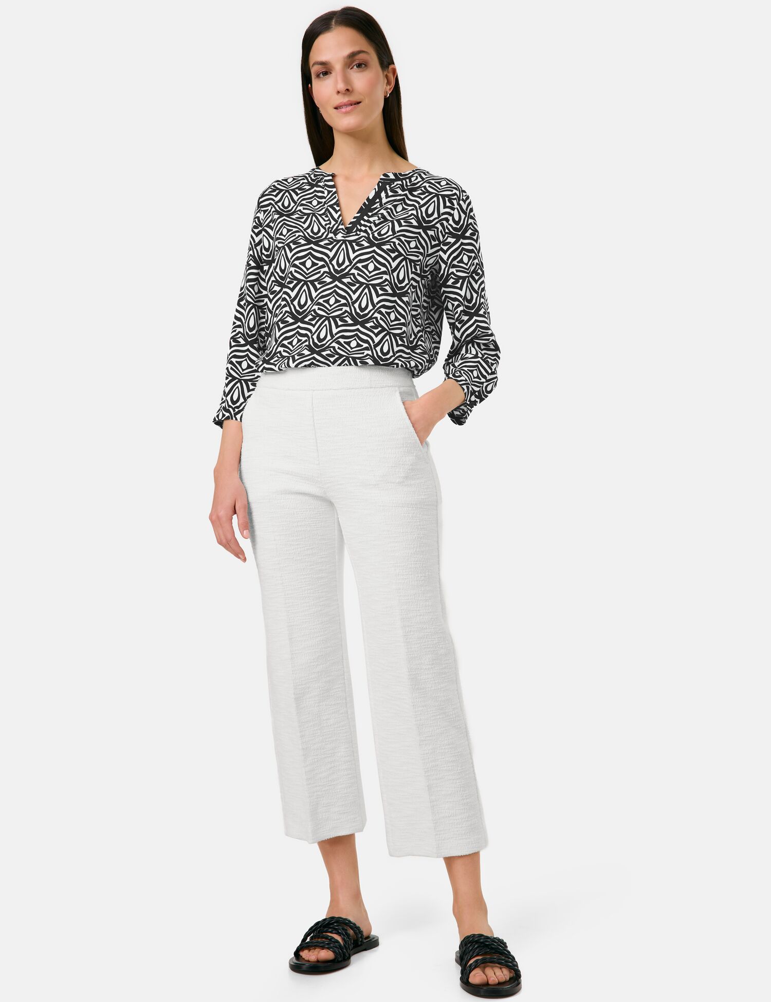 7/8 Schlupfhose mit Bouclé-Optik