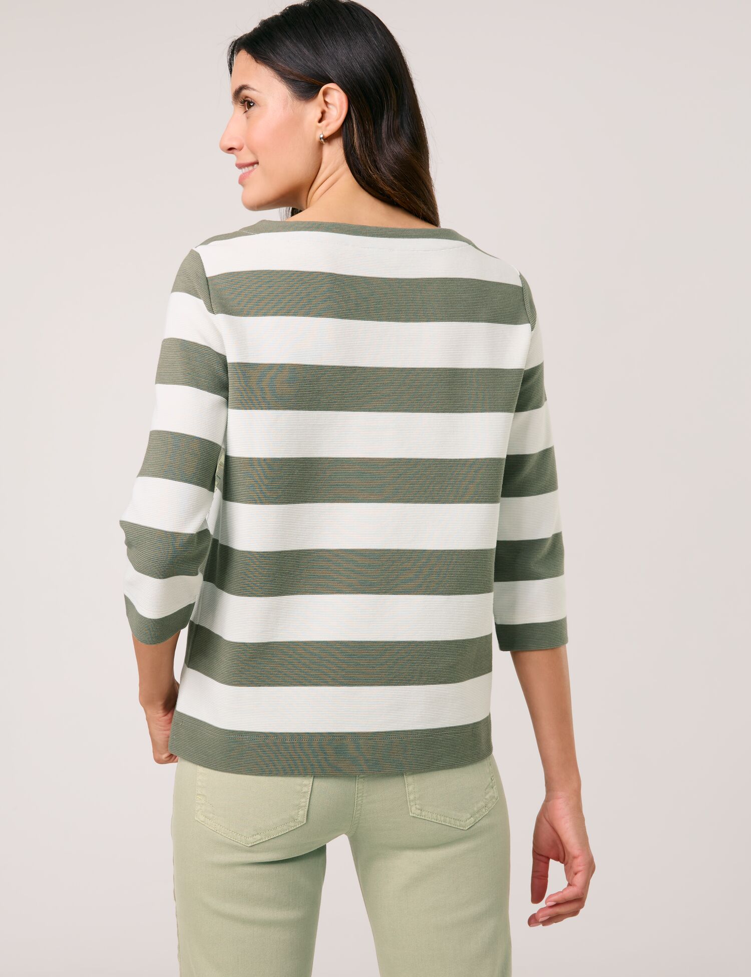 3/4 Arm Shirt mit Ziersteinchen und Struktur