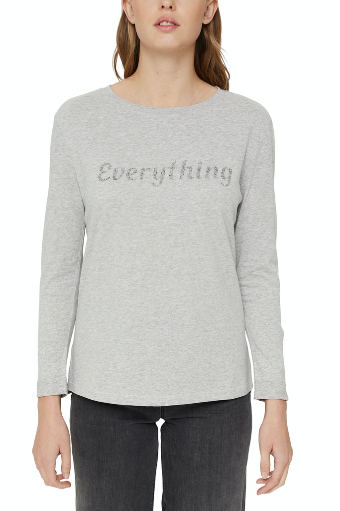 Longsleeve mit Wording aus Glasperlen