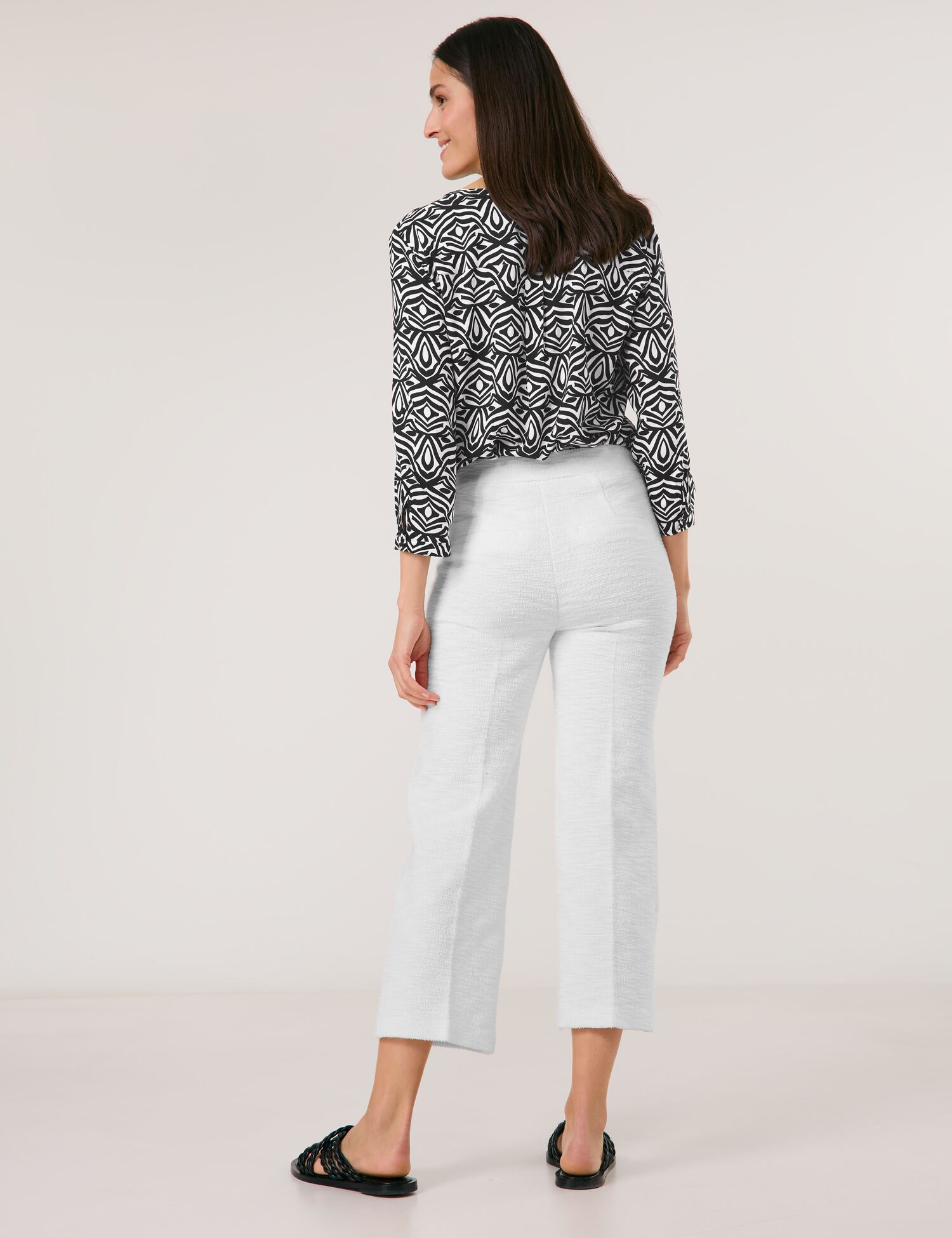 7/8 Schlupfhose mit Bouclé-Optik
